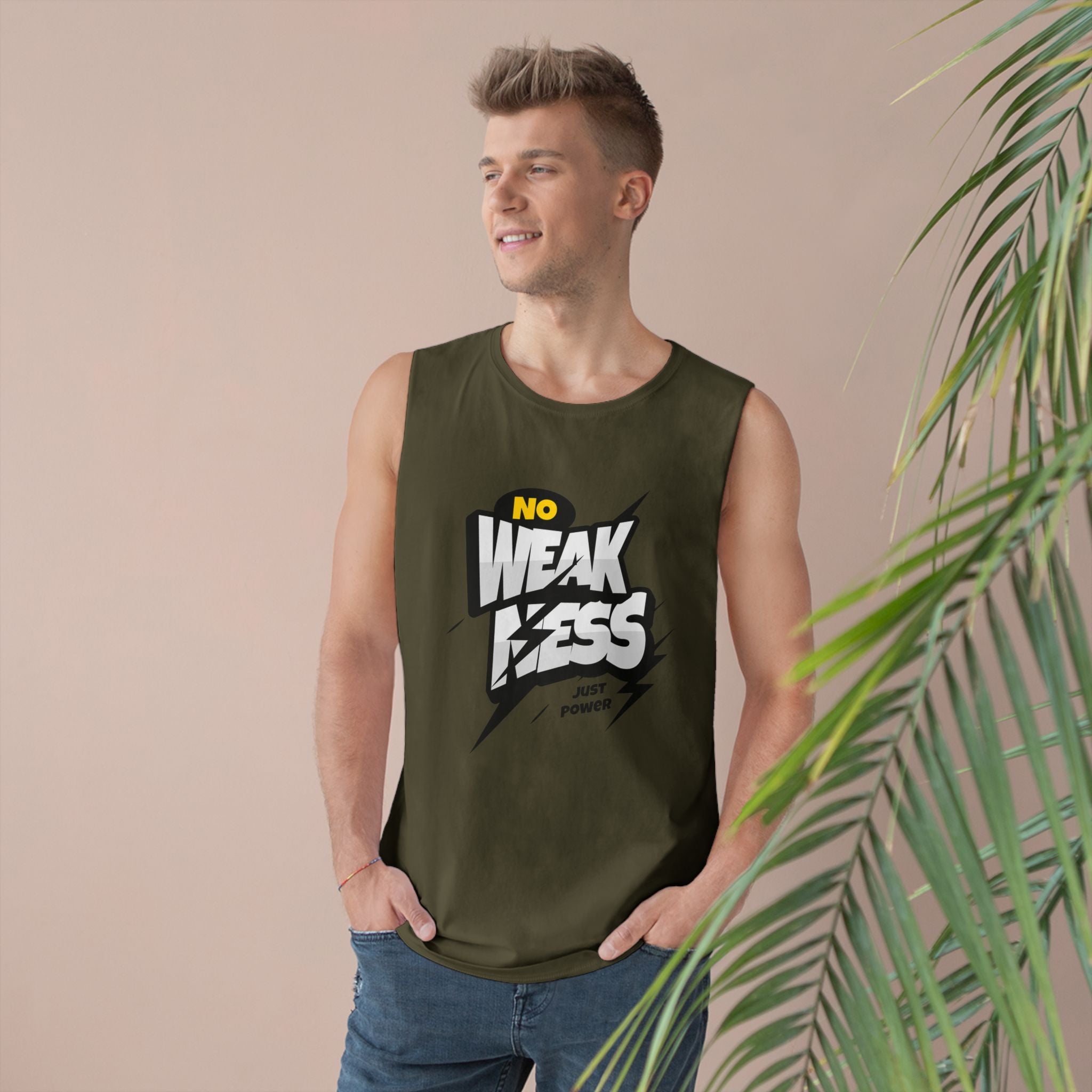 Motivational Unisex Tank Top - 'No Weakness Just Power'