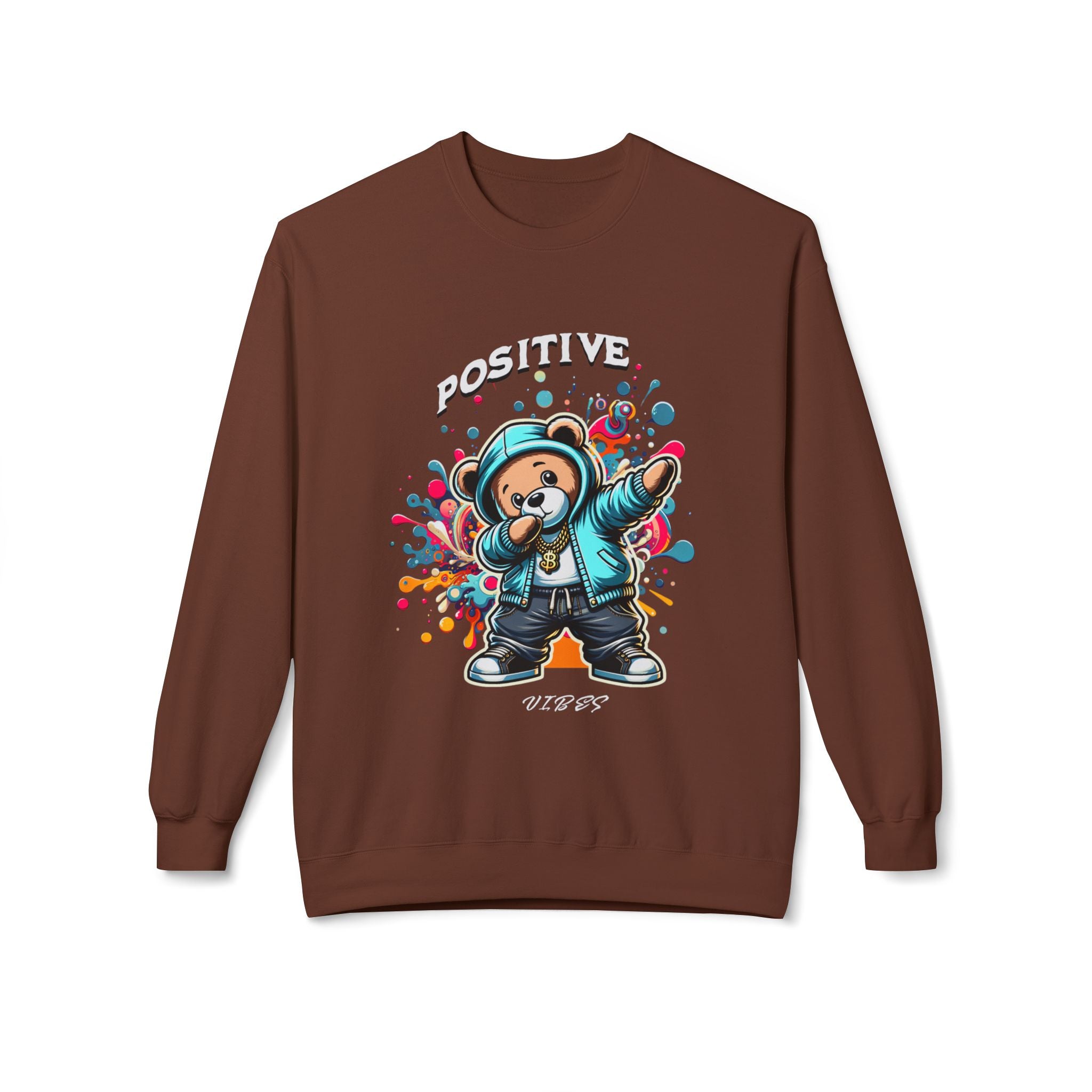 Positive Vibes Monkey Sweatshirt, Casual Streetwear, Cool Gift, Unisex Crewneck, Trendy Outfit