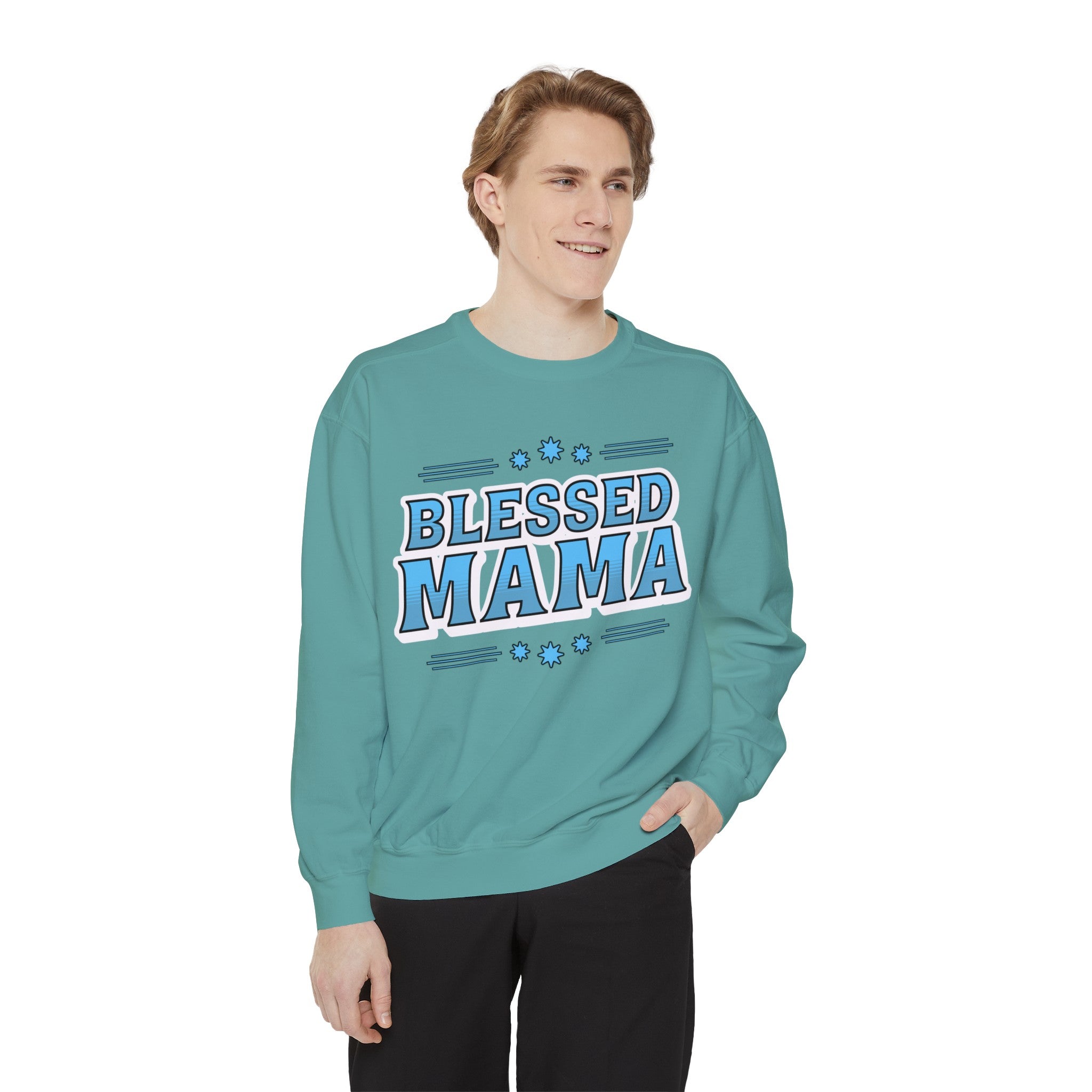 Blessed Mama - Unisex Garment-Dyed Sweatshirt
