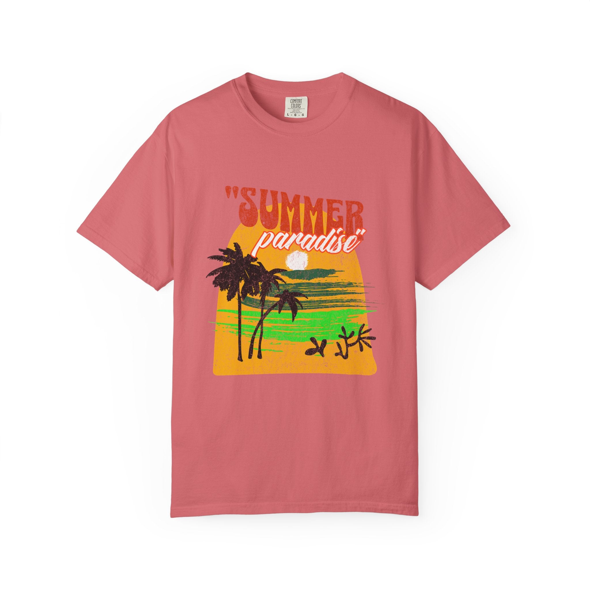 Tropical Summer Paradise Unisex Garment-Dyed T-Shirt