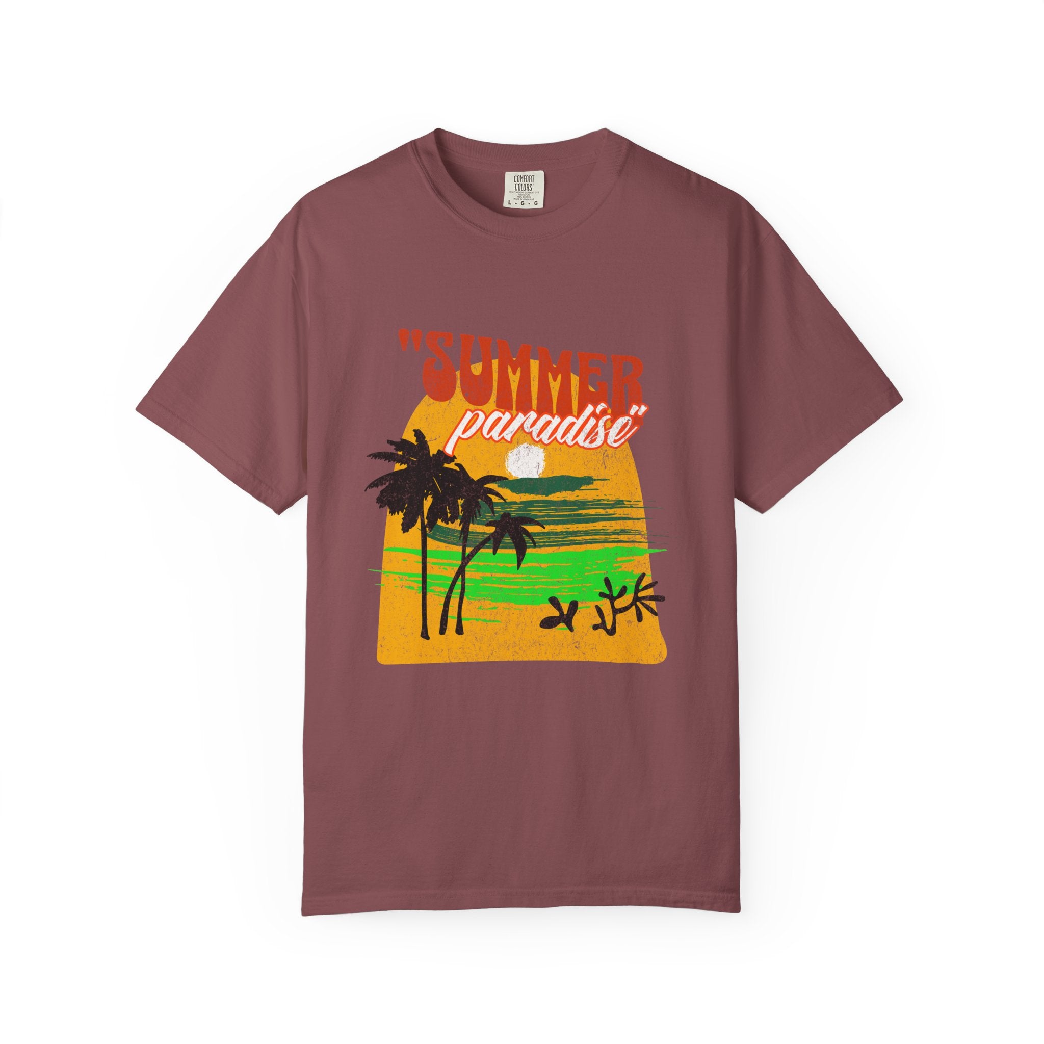 Tropical Summer Paradise Unisex Garment-Dyed T-Shirt