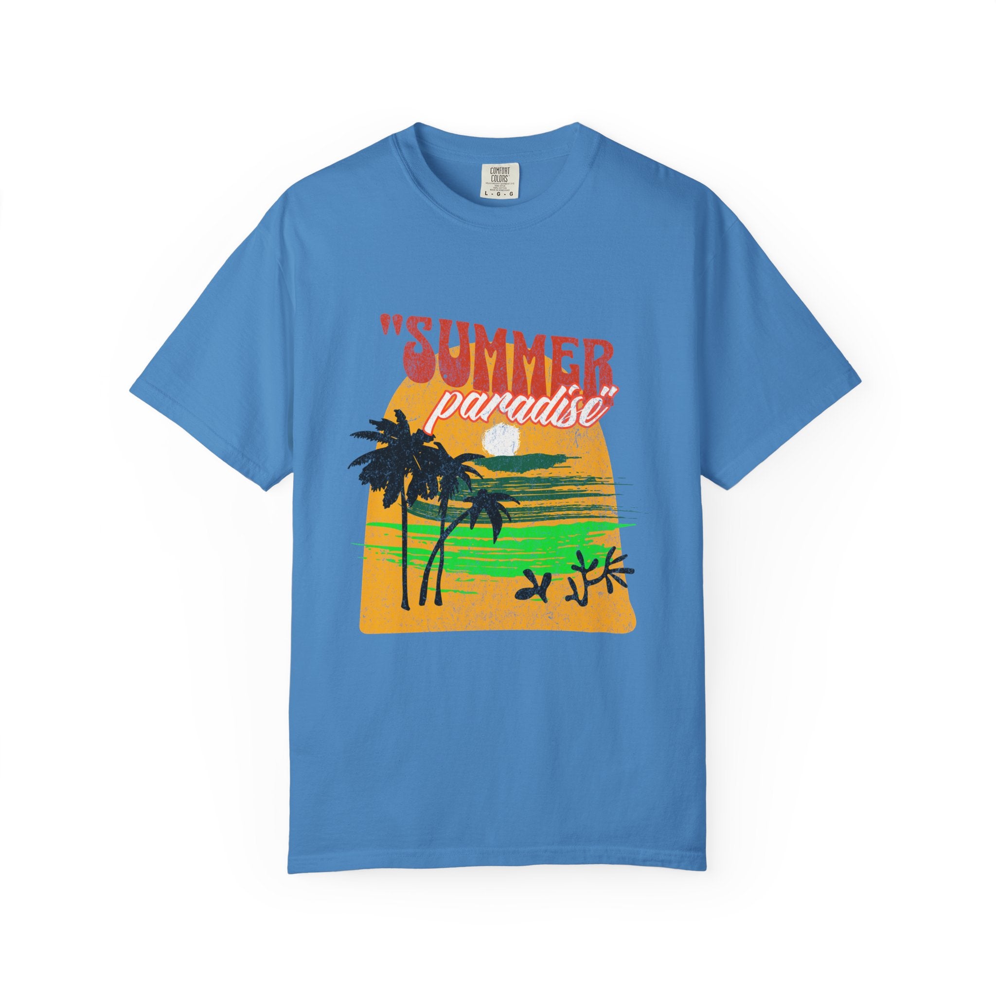 Tropical Summer Paradise Unisex Garment-Dyed T-Shirt