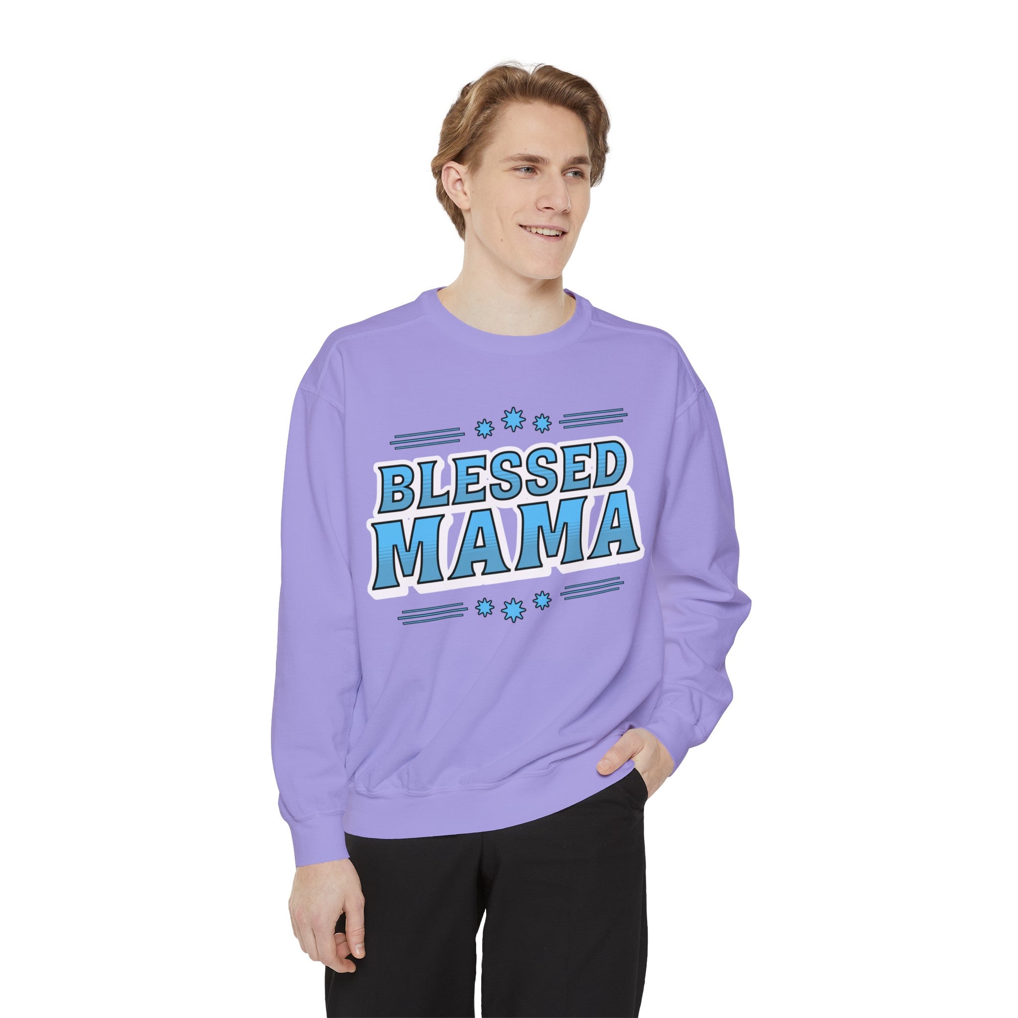 Blessed Mama - Unisex Garment-Dyed Sweatshirt