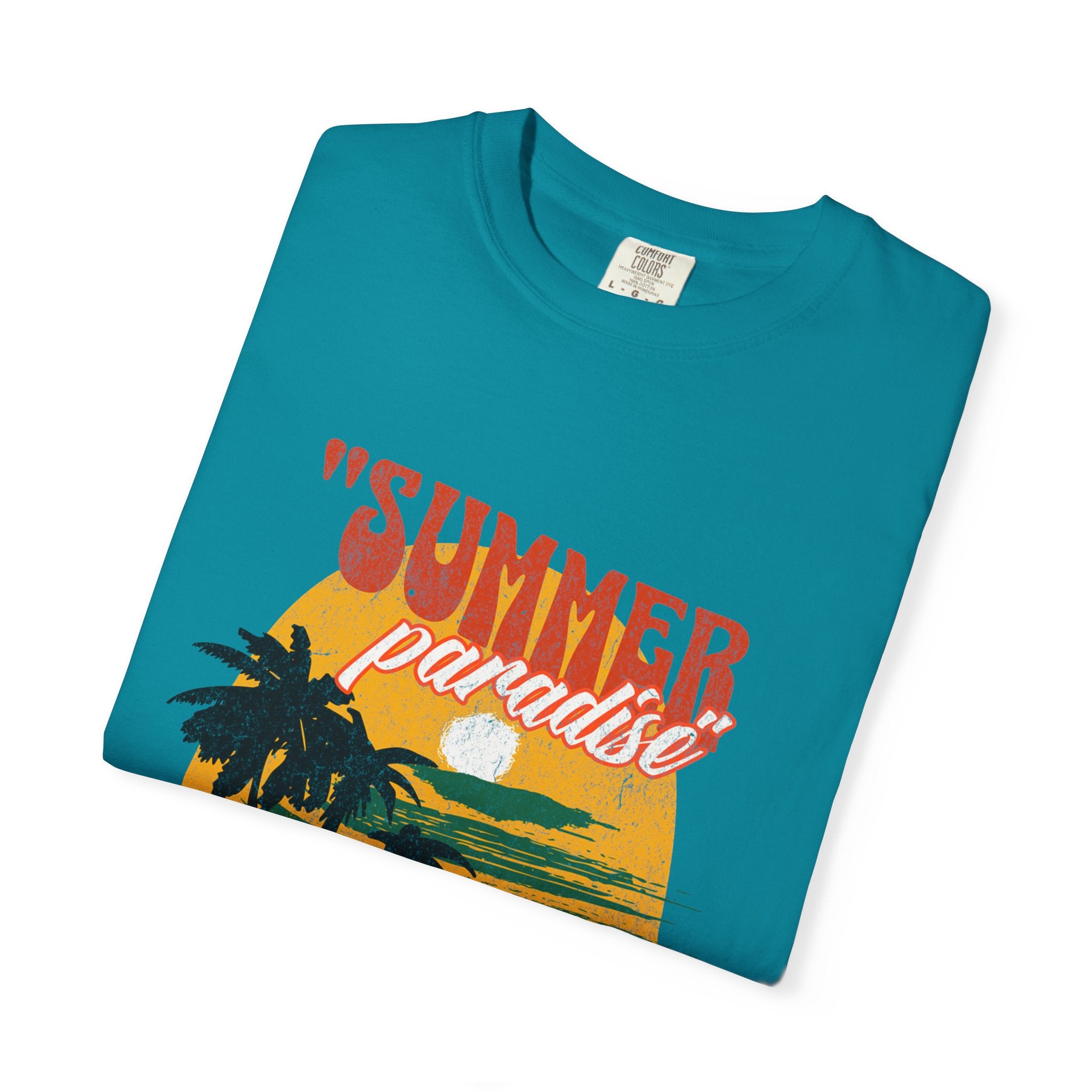 Tropical Summer Paradise Unisex Garment-Dyed T-Shirt