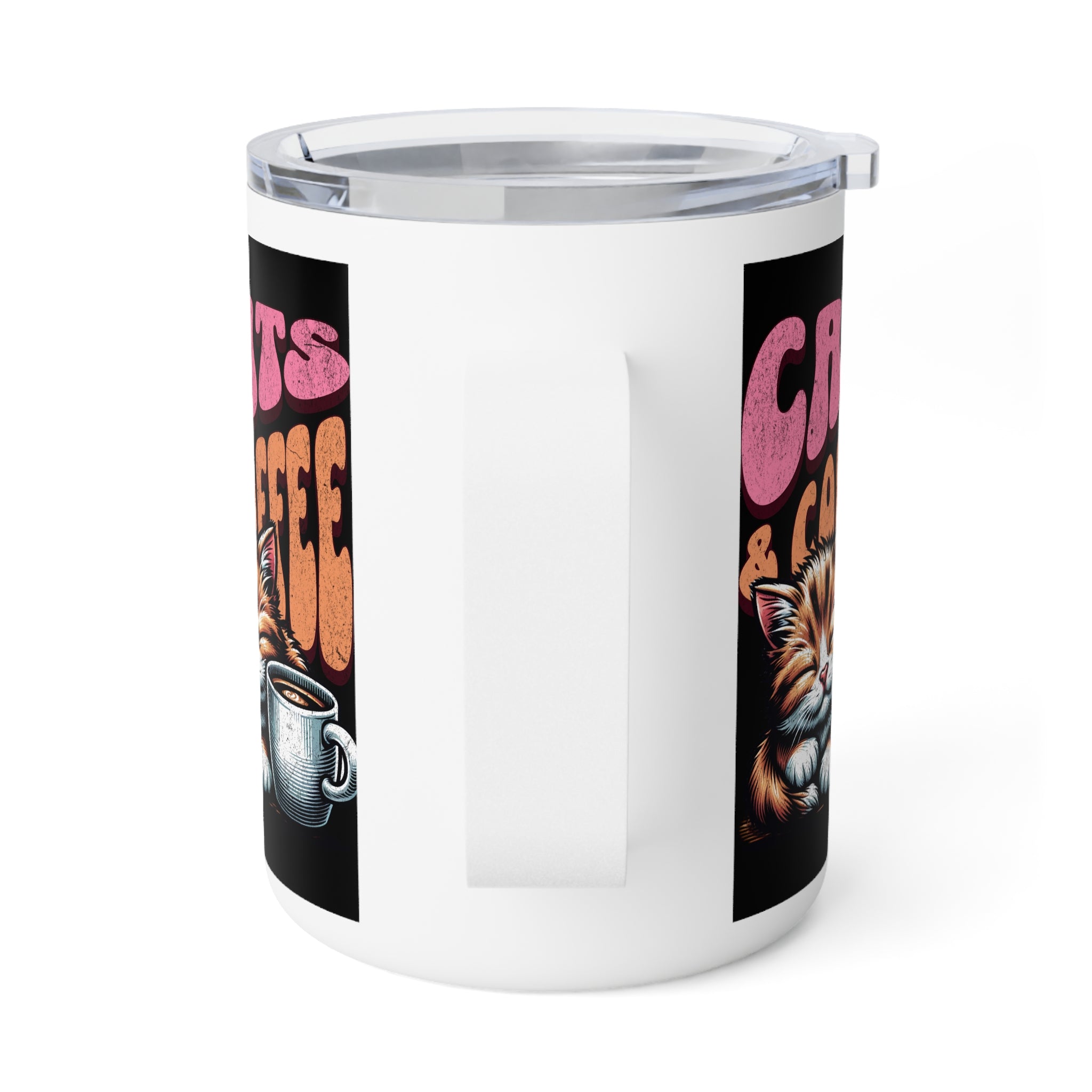 Cat & Coffee Mug - Drinkware for Coffee Lovers, 10oz Insulated Design