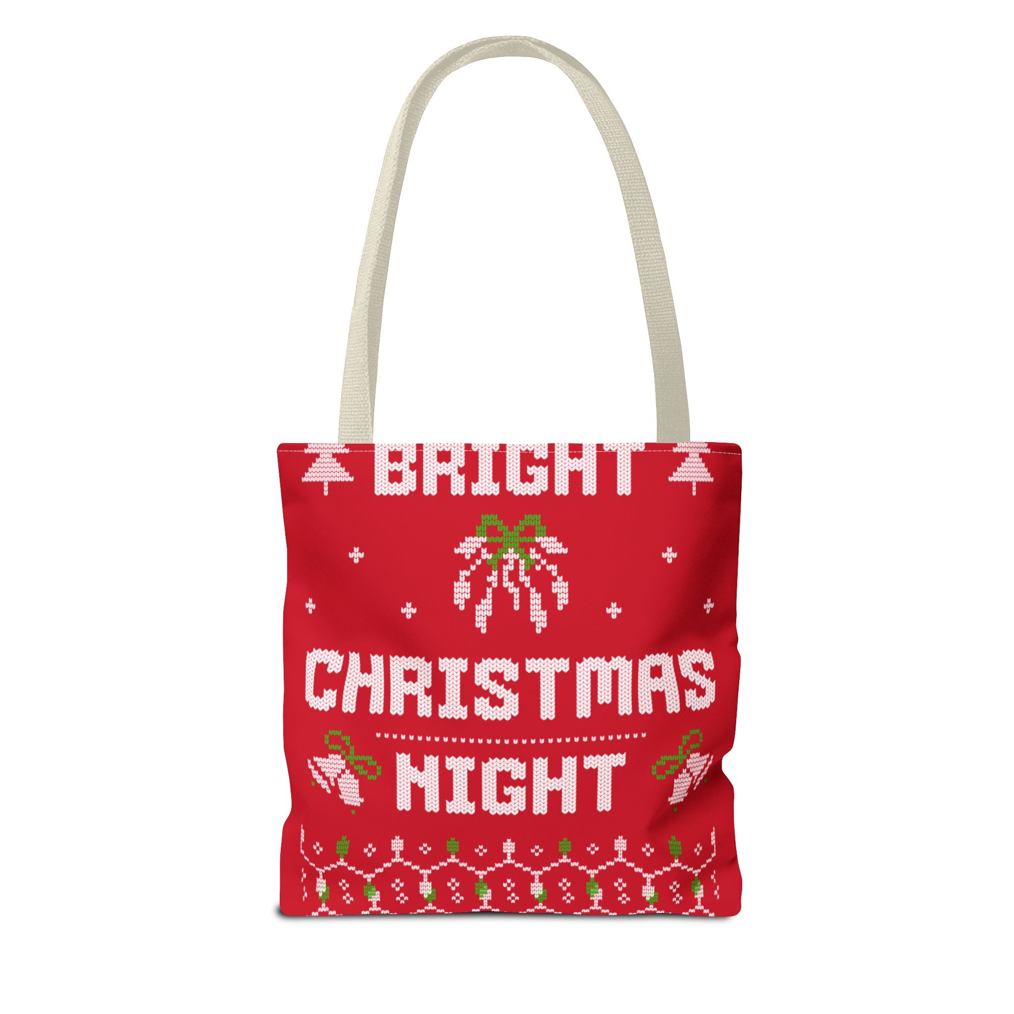Red Christmas Tote Bag, Holiday Shopping Bag, Festive Gift Bag, Twinkle Bright Designs, Eco-Friendly Christmas Decor