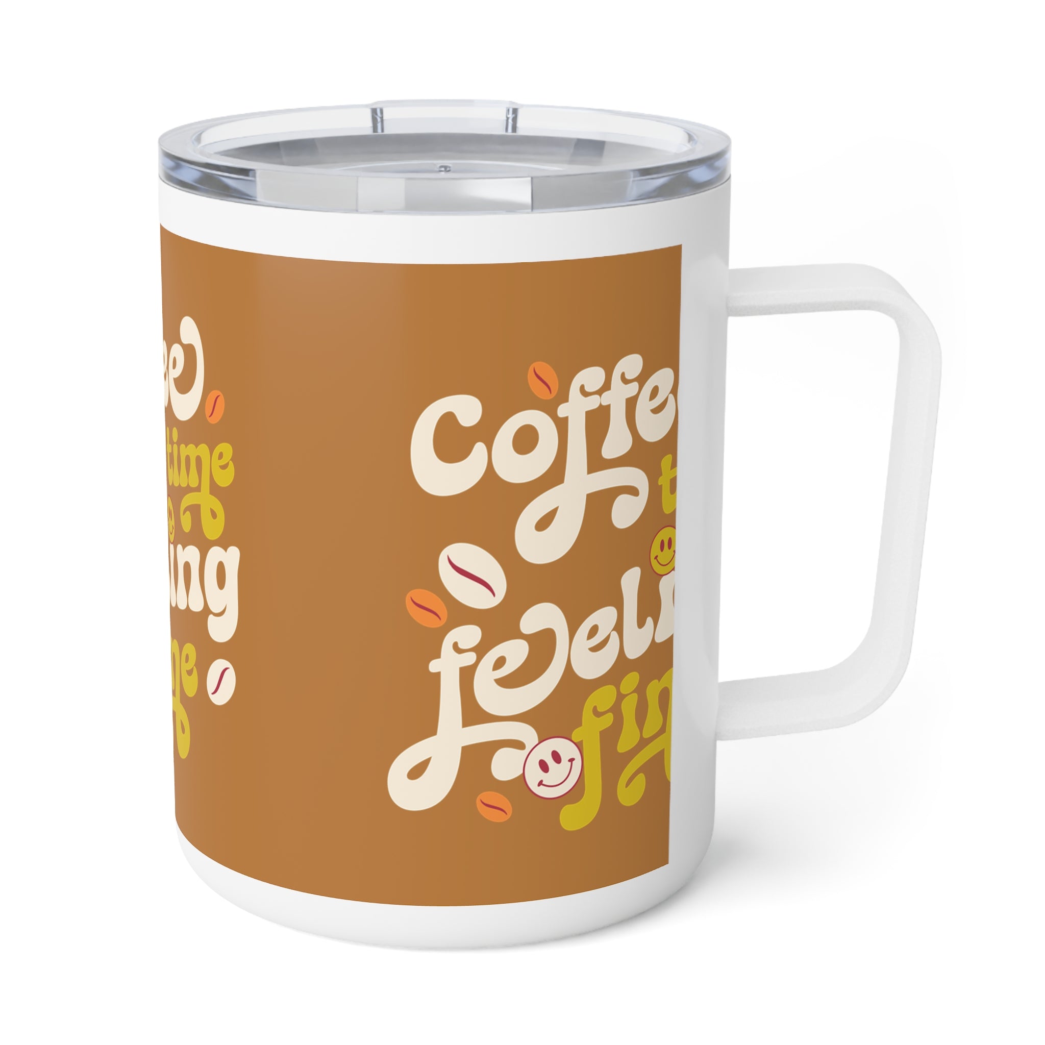 Light Brown Coffe Mug- Drinkware for Coffee Lovers, 10oz Insulated Design