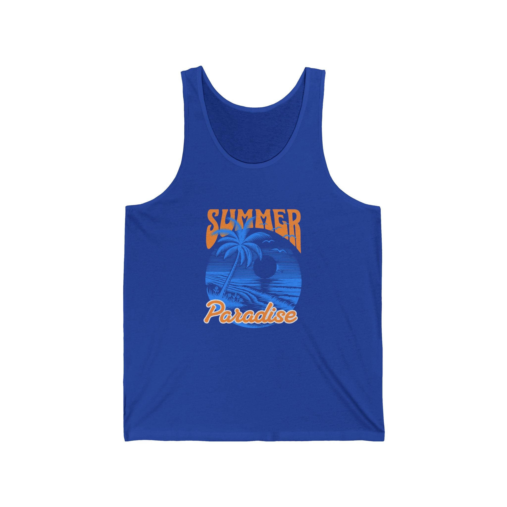 Summer Paradise Unisex Jersey Tank - Summer Essential, Beachwear, Vacation Outfit, Gift for Sun Lovers, Pool Party Top