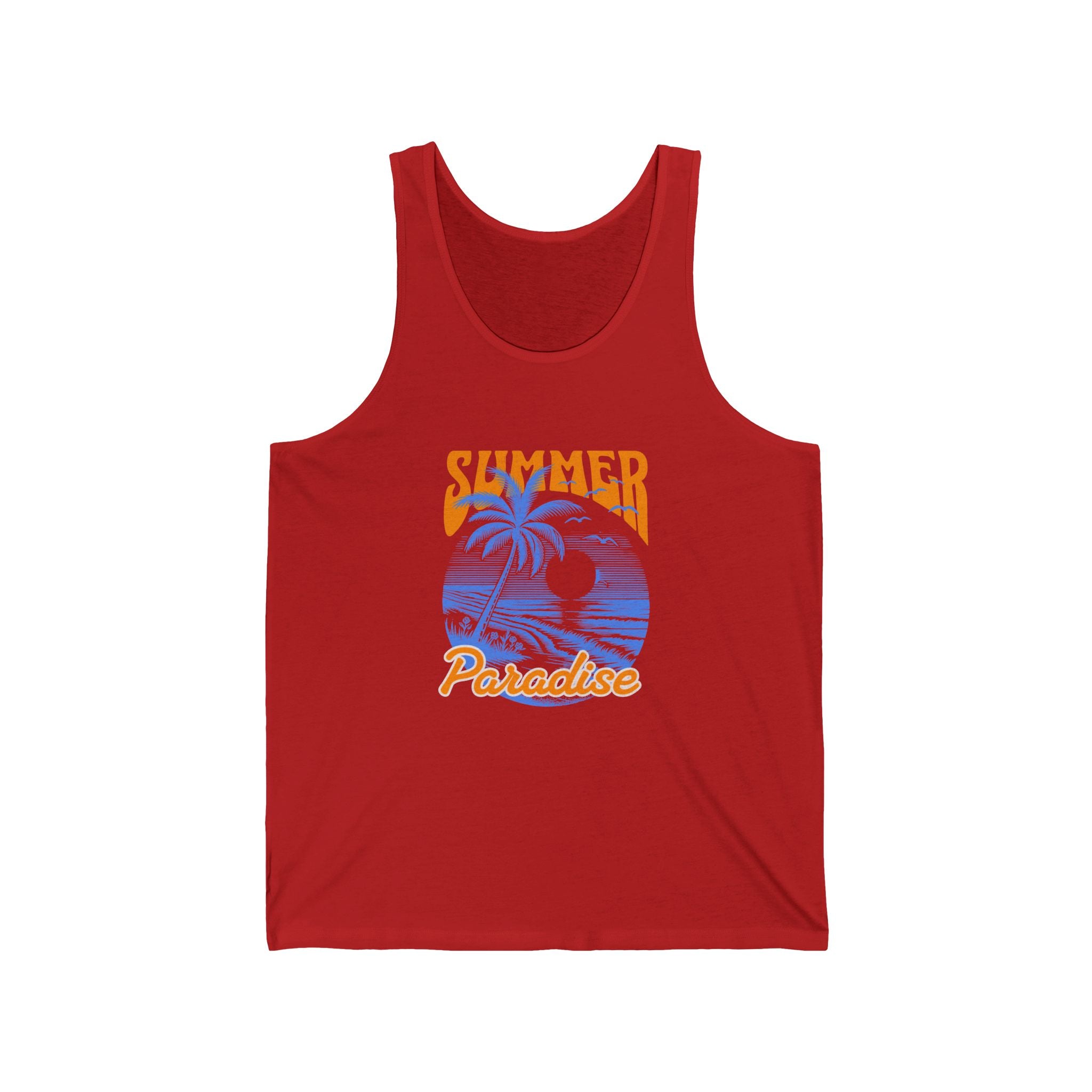 Summer Paradise Unisex Jersey Tank - Summer Essential, Beachwear, Vacation Outfit, Gift for Sun Lovers, Pool Party Top