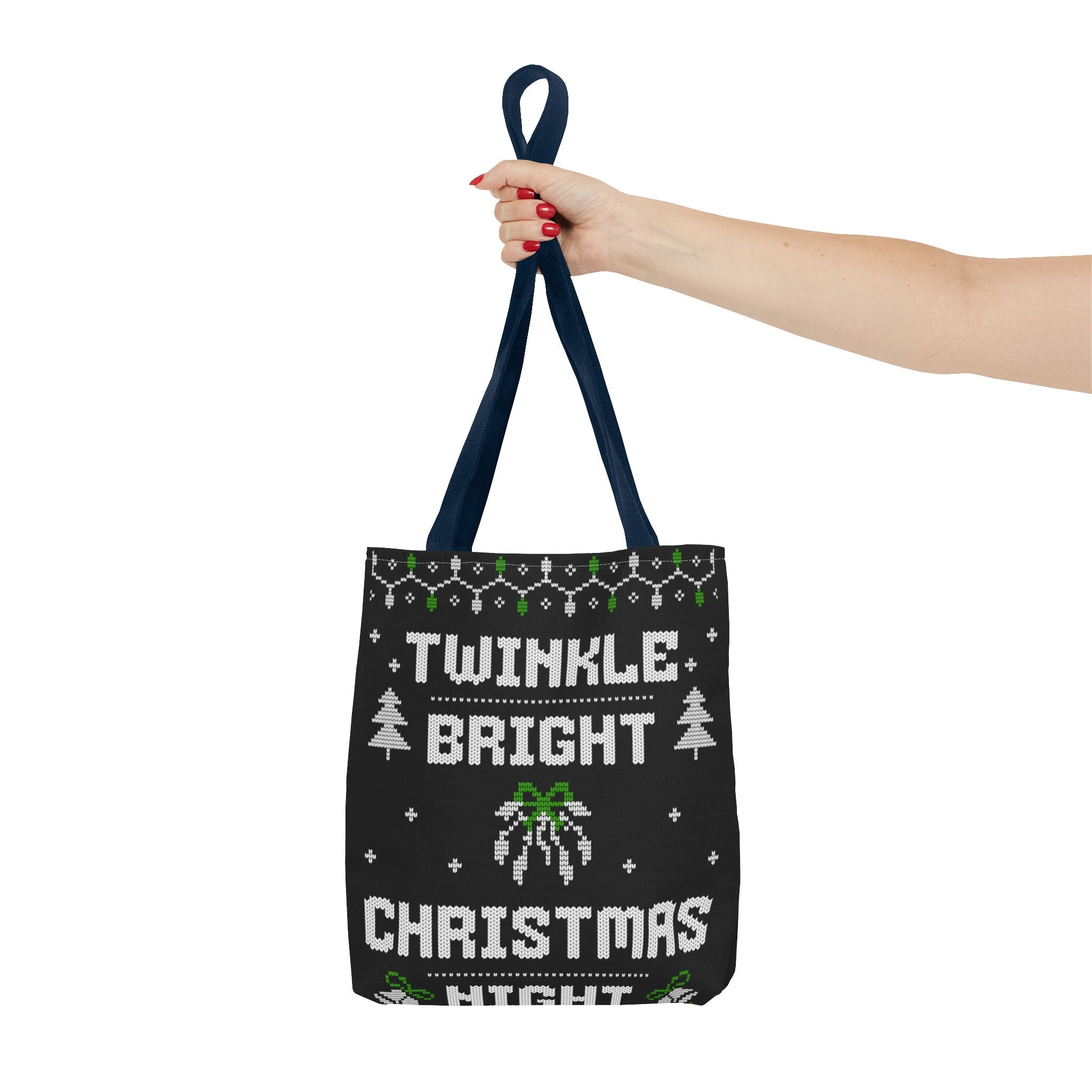 Christmas Tote Bag, Holiday Shopping Bag, Festive Gift Bag, Twinkle Bright Designs, Eco-Friendly Christmas Decor