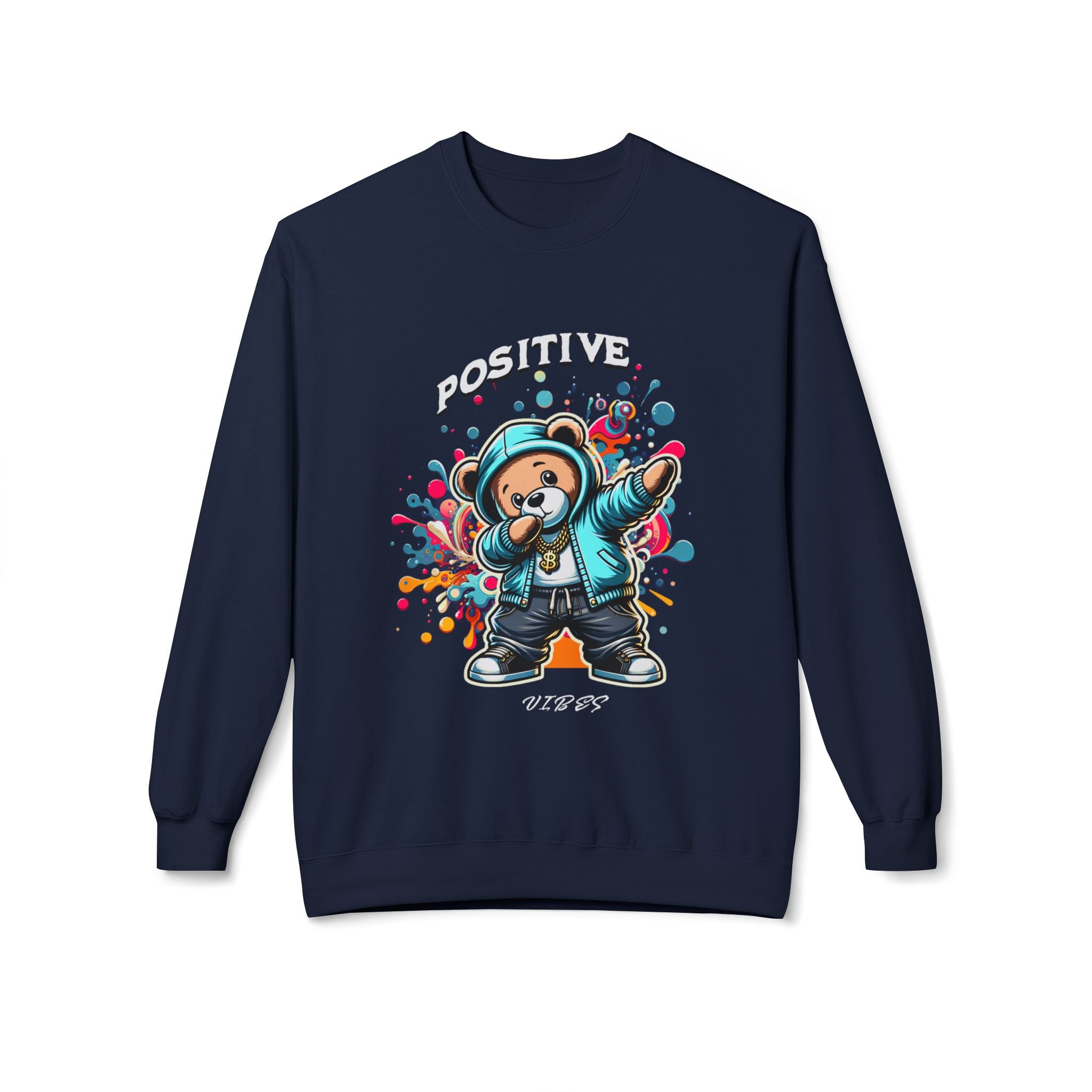 Positive Vibes Monkey Sweatshirt, Casual Streetwear, Cool Gift, Unisex Crewneck, Trendy Outfit