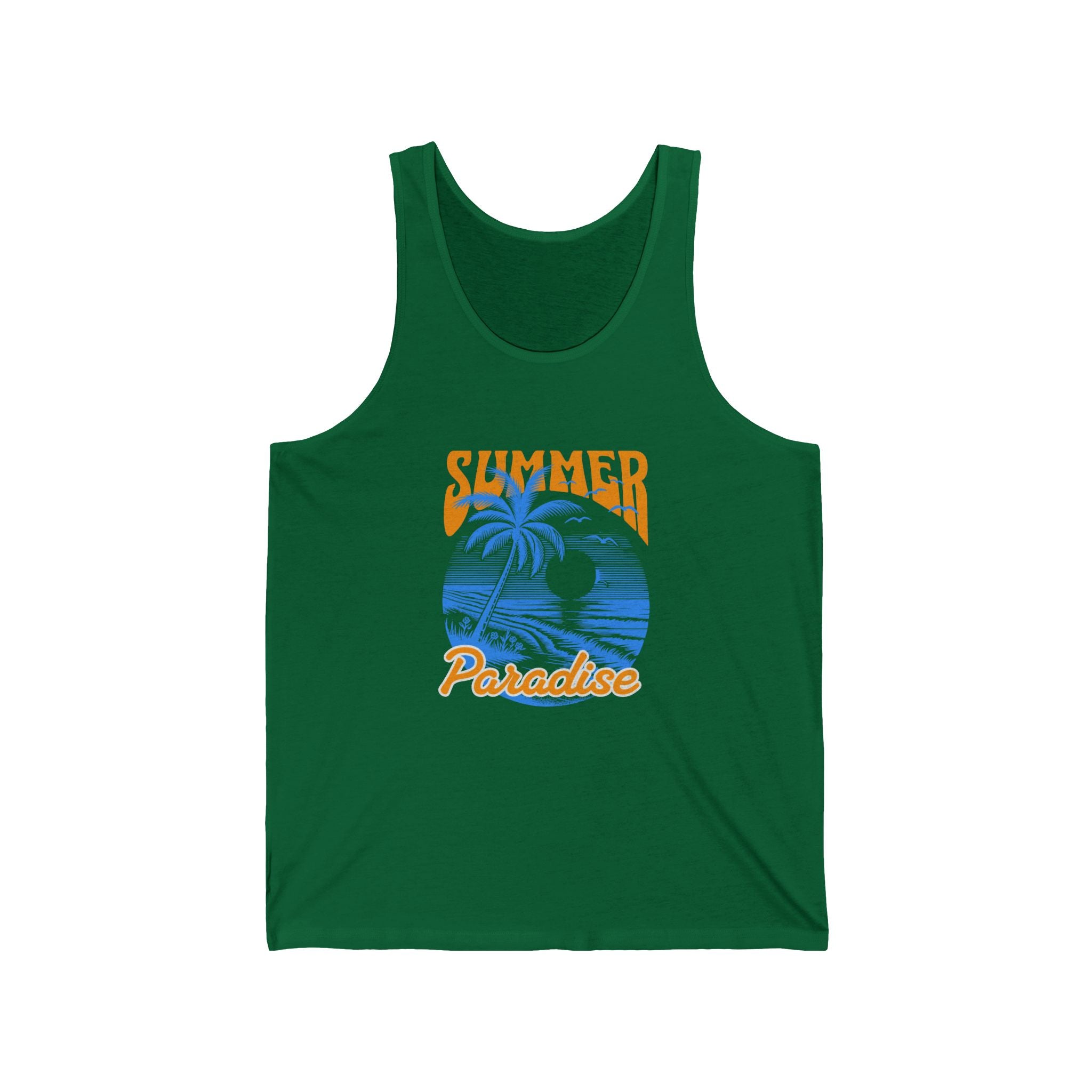 Summer Paradise Unisex Jersey Tank - Summer Essential, Beachwear, Vacation Outfit, Gift for Sun Lovers, Pool Party Top