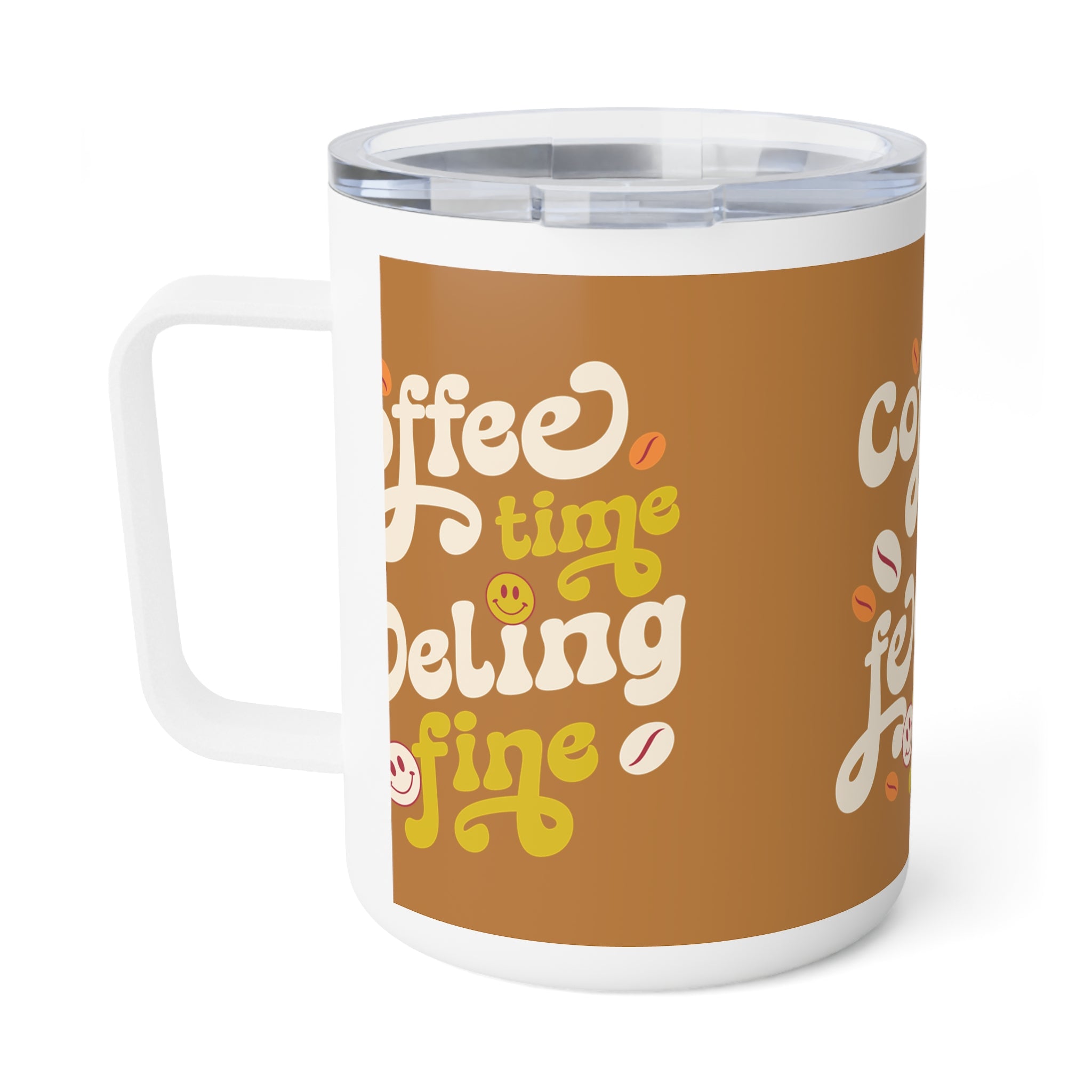 Light Brown Coffe Mug- Drinkware for Coffee Lovers, 10oz Insulated Design