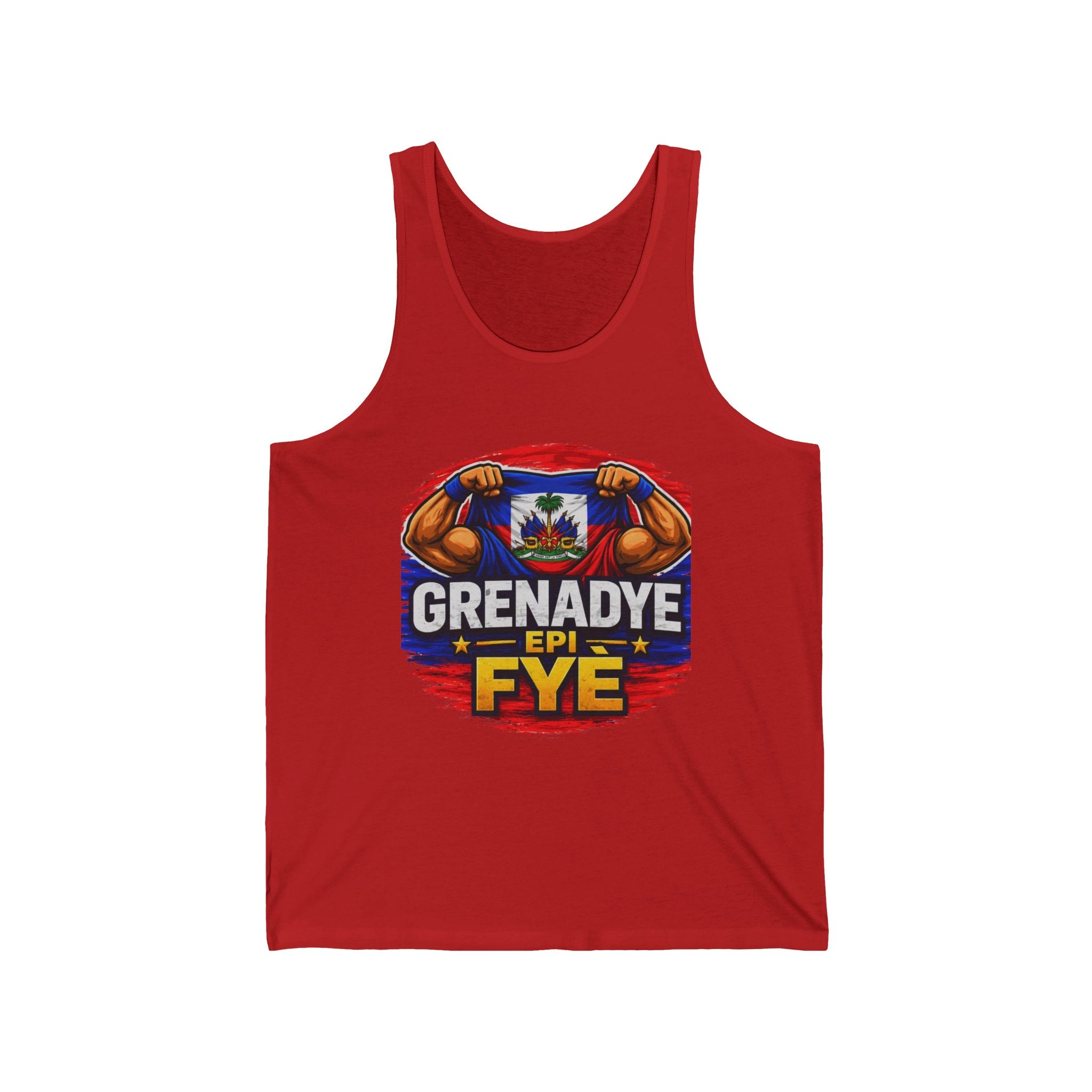 Grenadye Epi Fye Nou Red Nan Mondyal Unisex Jersey Tank - Workout Shirt