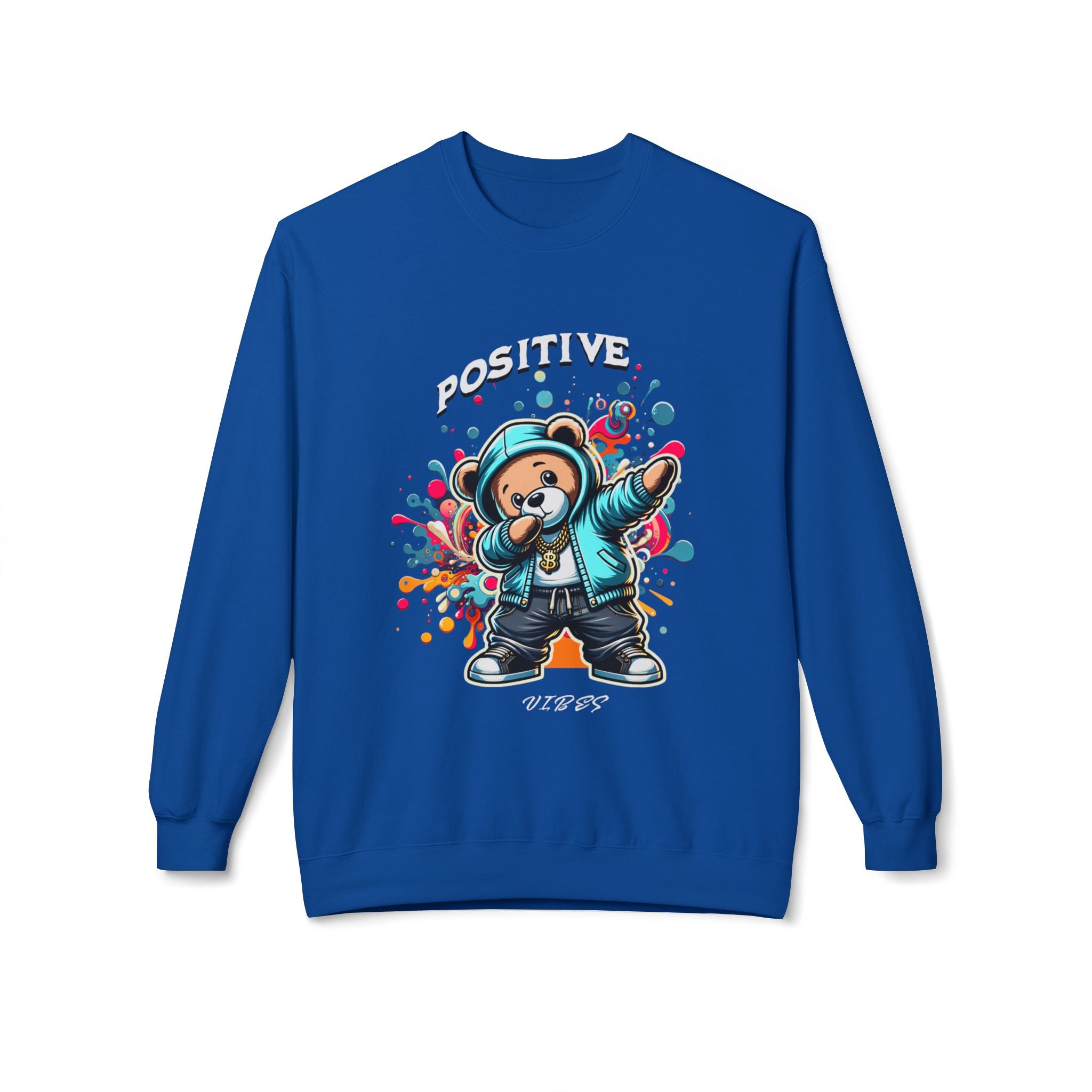 Positive Vibes Monkey Sweatshirt, Casual Streetwear, Cool Gift, Unisex Crewneck, Trendy Outfit