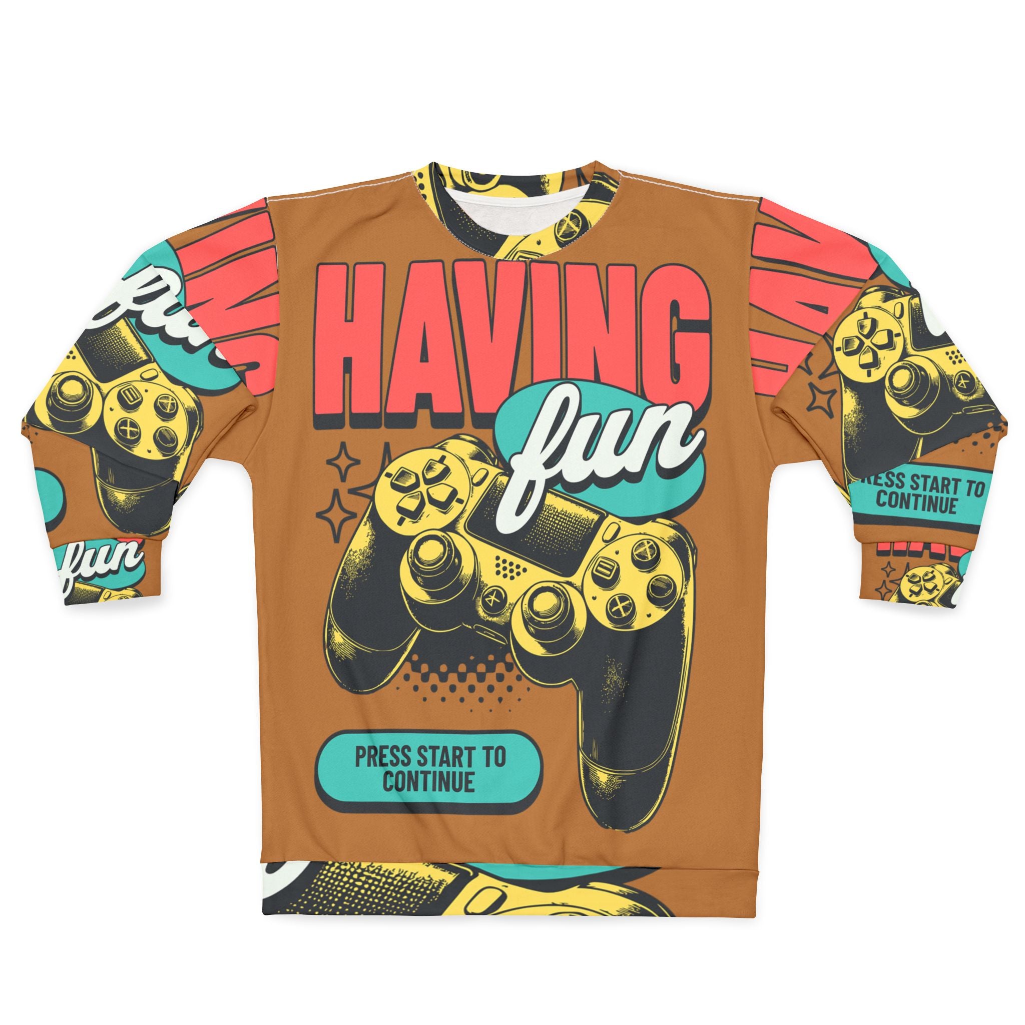 Fun Gamer Sweatshirt, Unisex Gaming Hoodie, Press Start Sweater, Video Game Apparel, Perfect Gift for Gamers