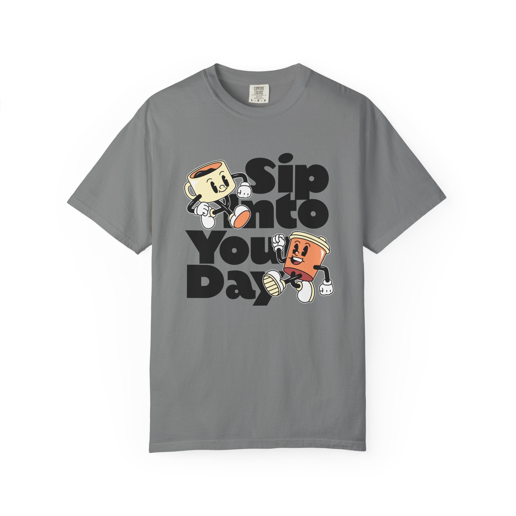 Dyed T-Shirt - Sip Into Your Day Design