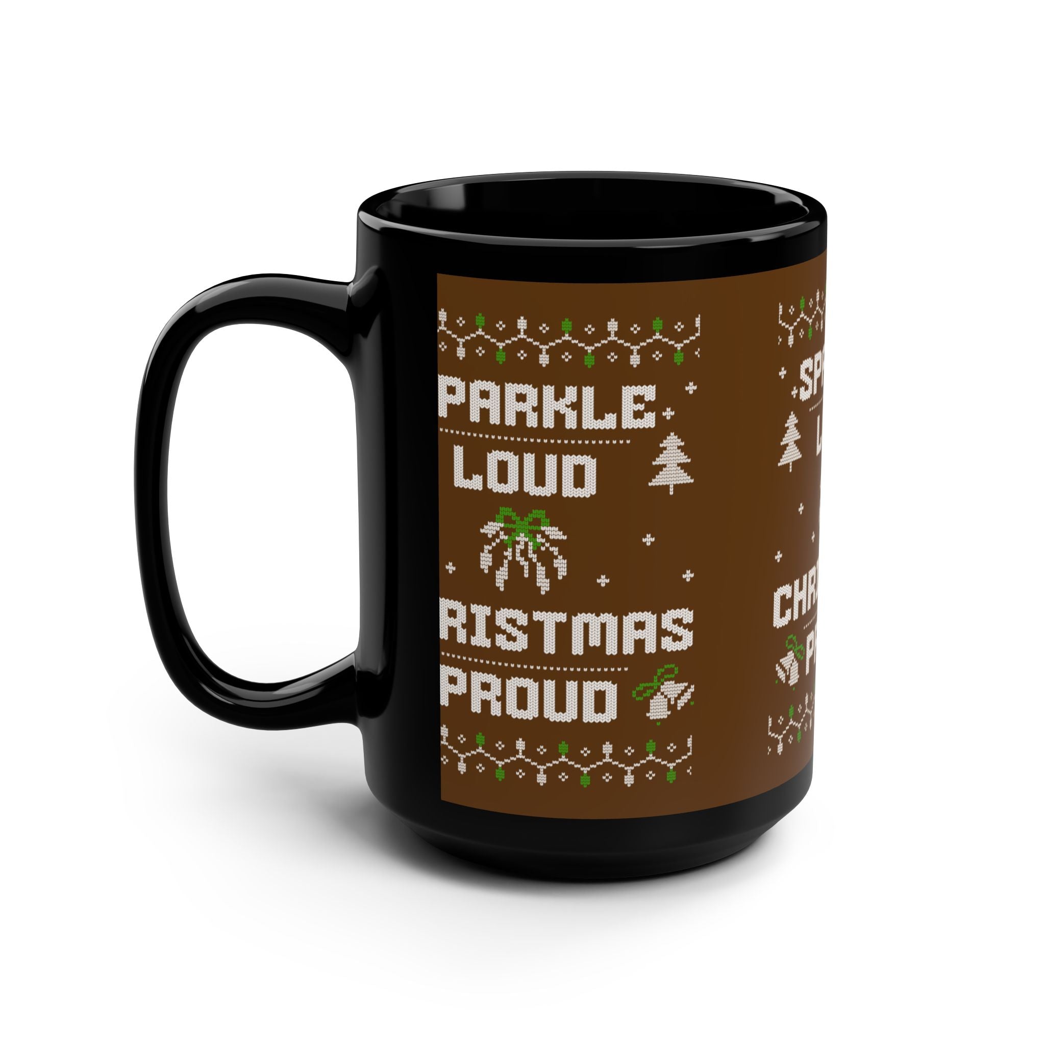 Brown Christmas Mug, 15oz