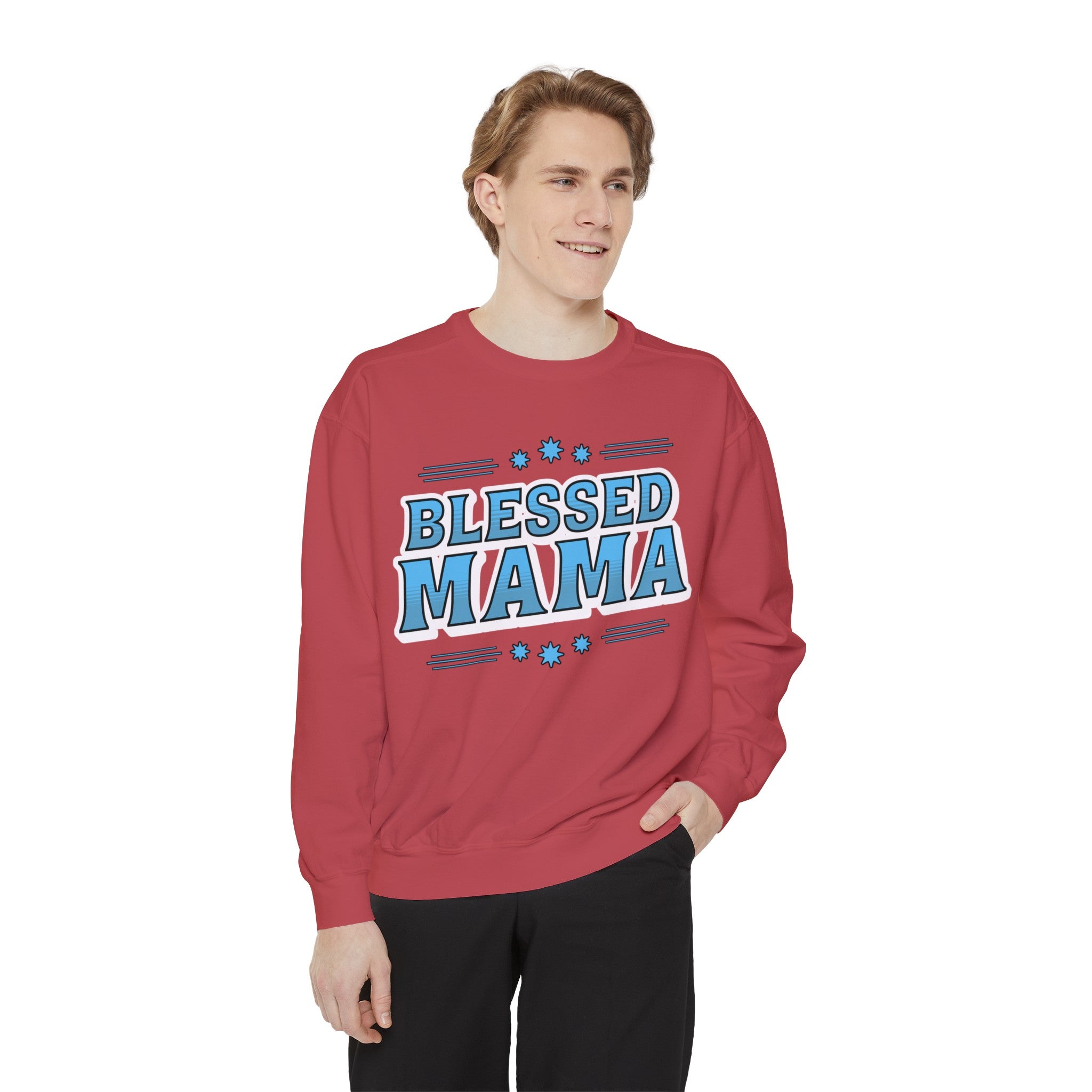 Blessed Mama - Unisex Garment-Dyed Sweatshirt