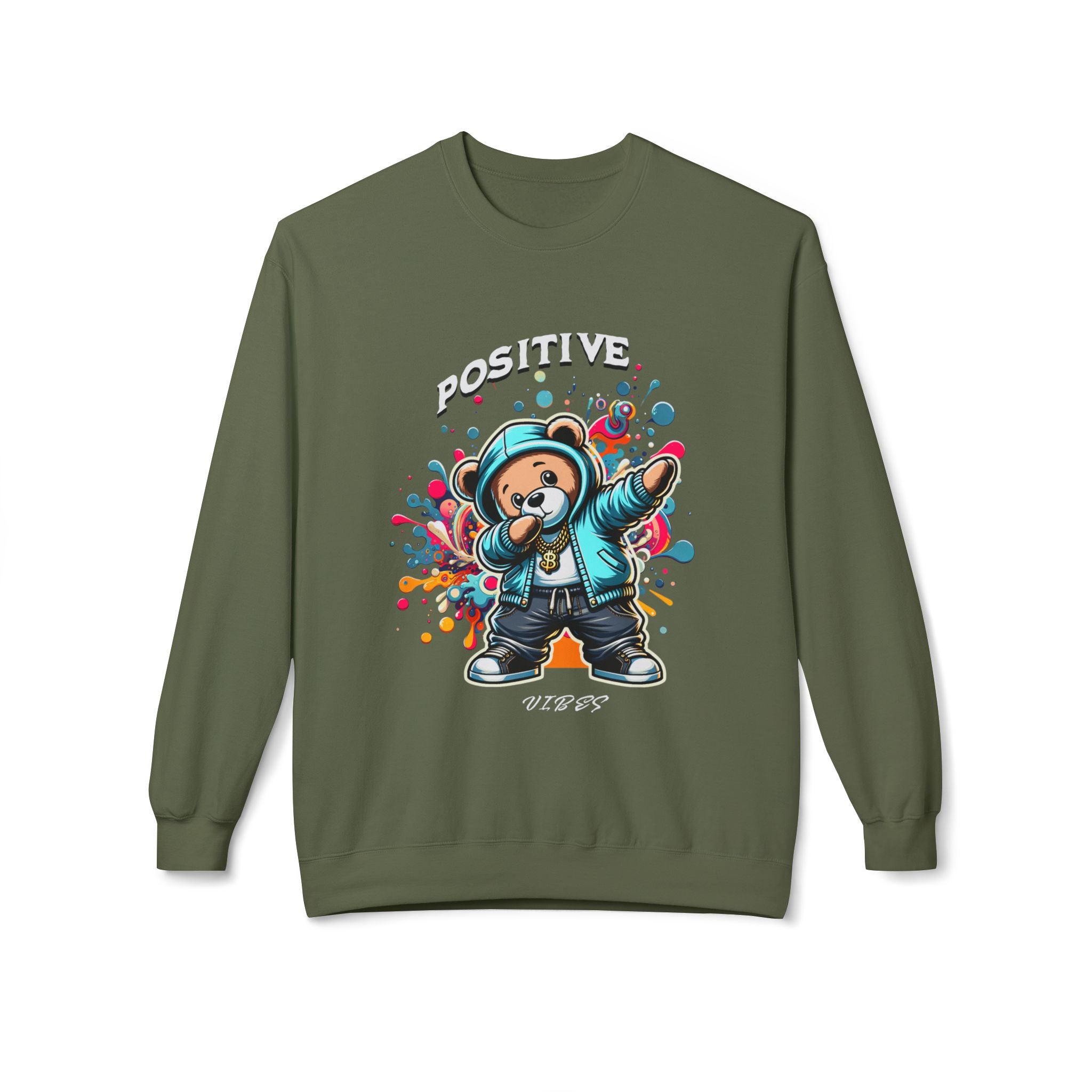 Positive Vibes Monkey Sweatshirt, Casual Streetwear, Cool Gift, Unisex Crewneck, Trendy Outfit