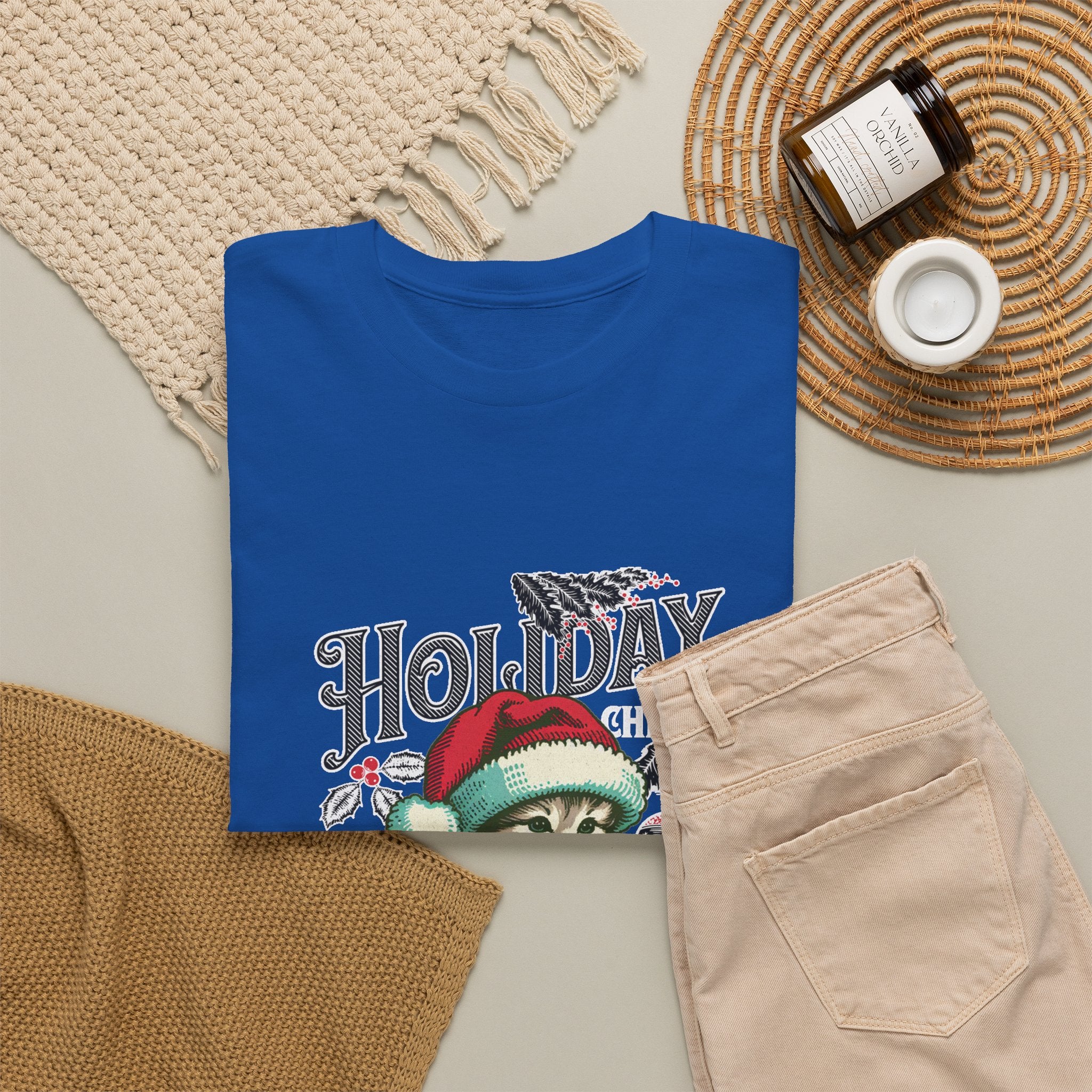 Christmas Peace & Love Holiday T-Shirt — Festive Floral Christmas Graphic Tee