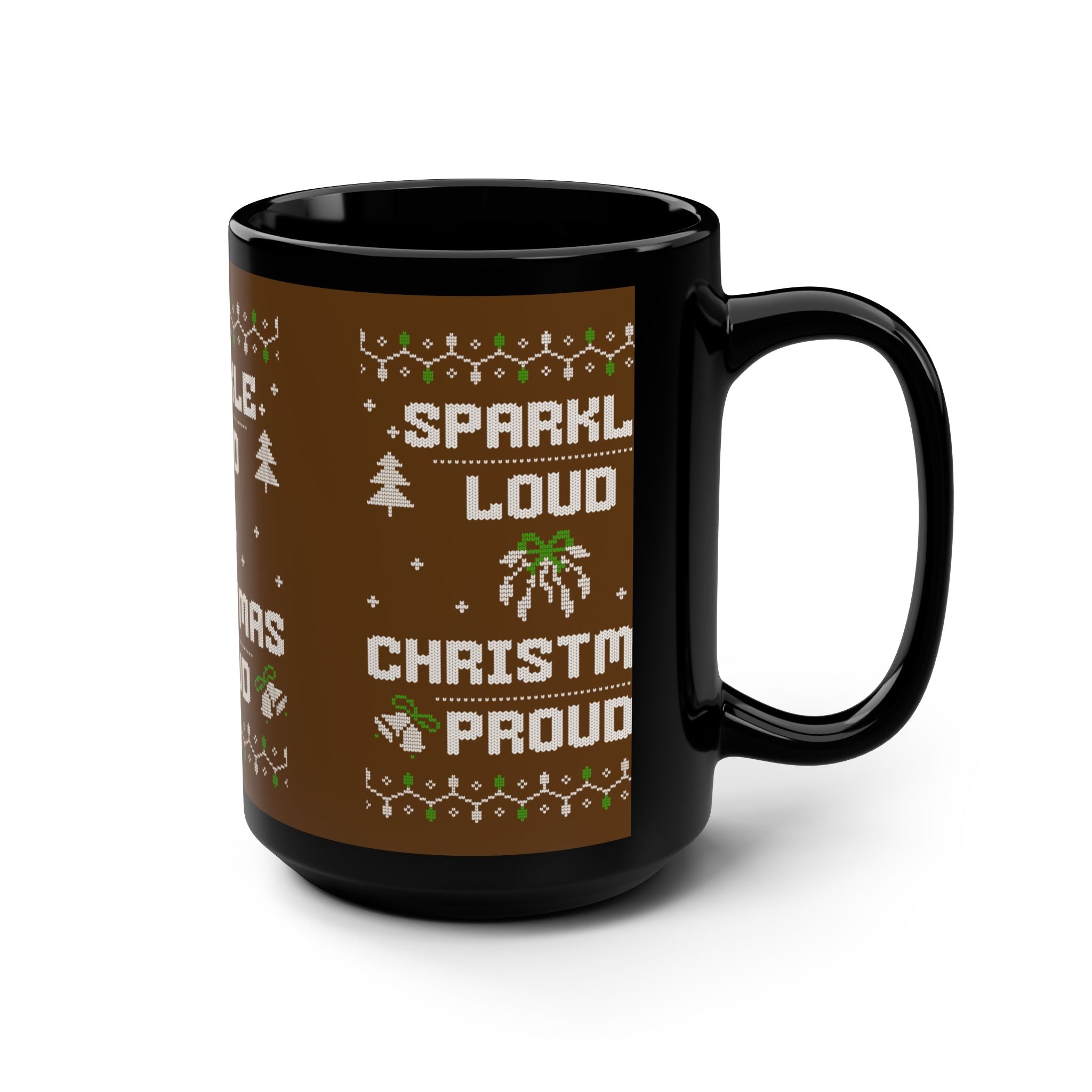 Brown Christmas Mug, 15oz