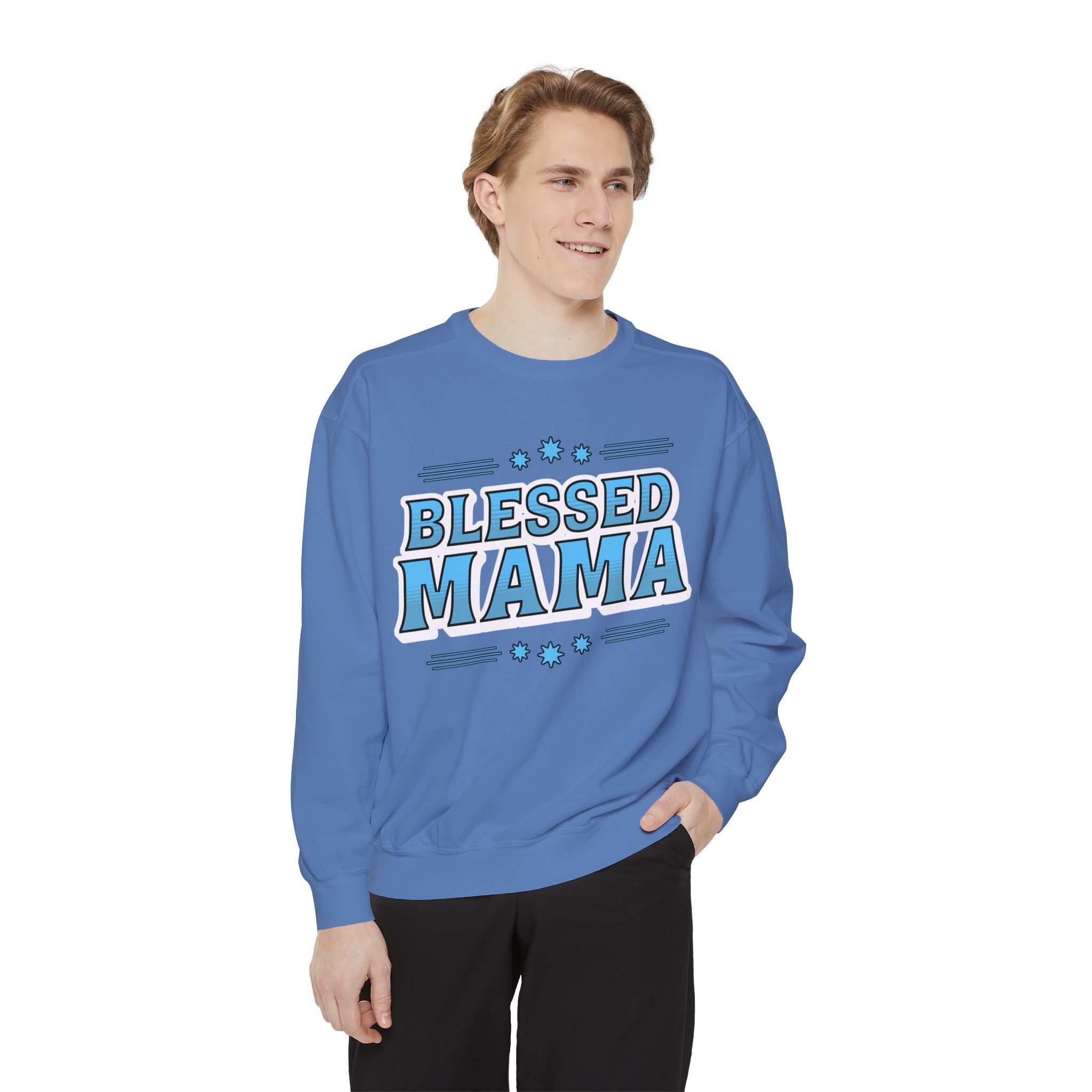 Blessed Mama - Unisex Garment-Dyed Sweatshirt