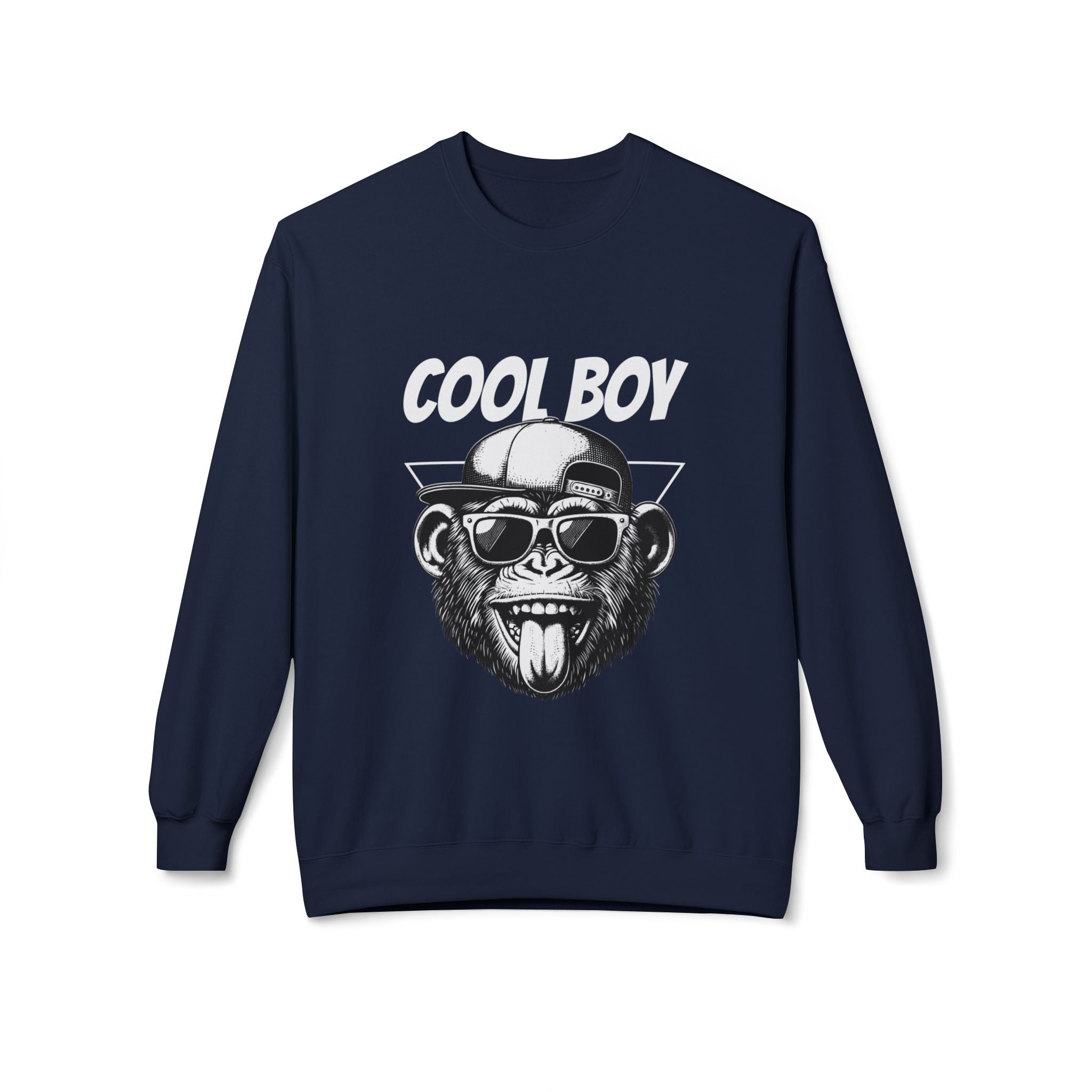 Cool Boy Monkey Sweatshirt, Funny Apparel for Teens, Casual Streetwear, Gift for Birthdays, Unisex Crewneck, Trendy Outfit