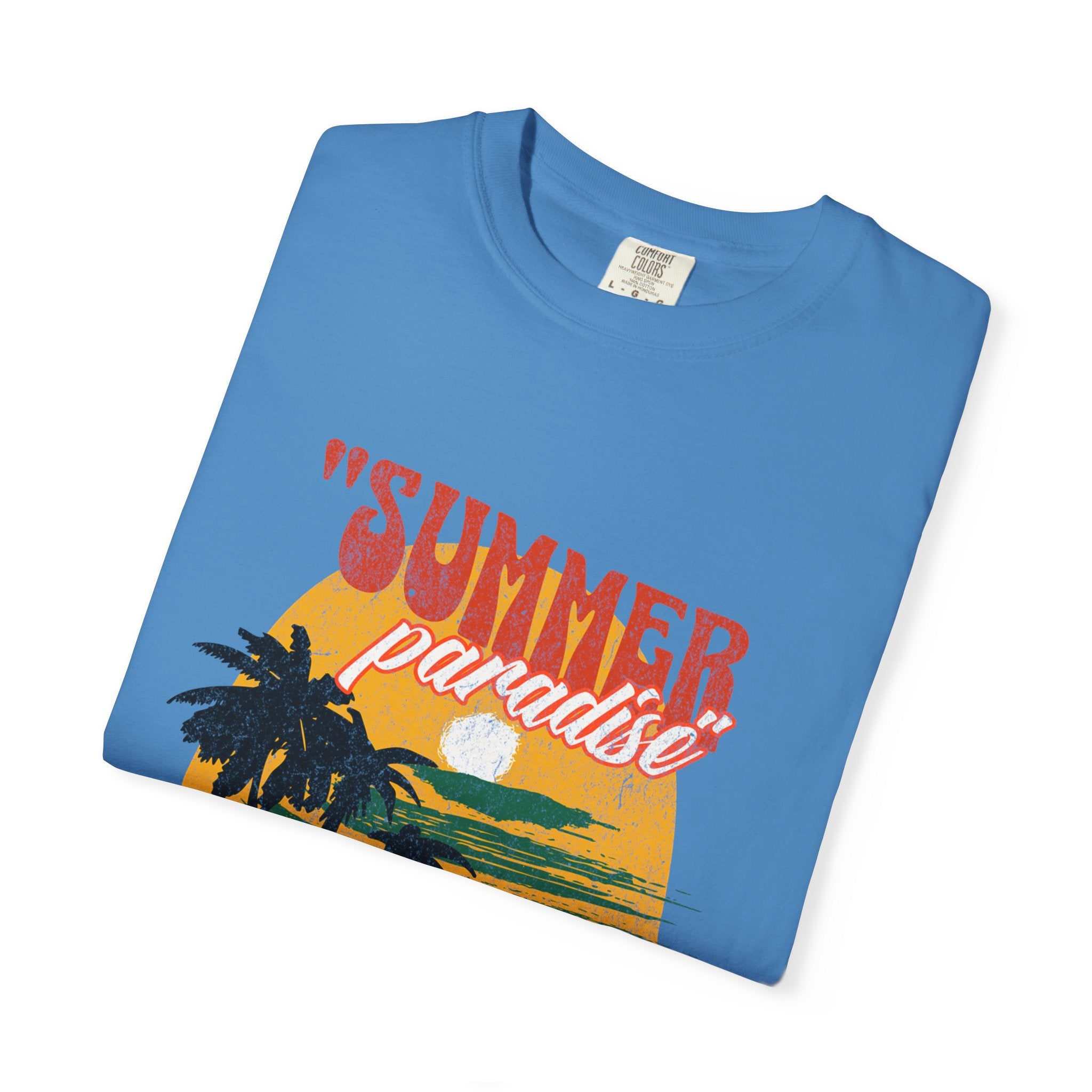 Tropical Summer Paradise Unisex Garment-Dyed T-Shirt