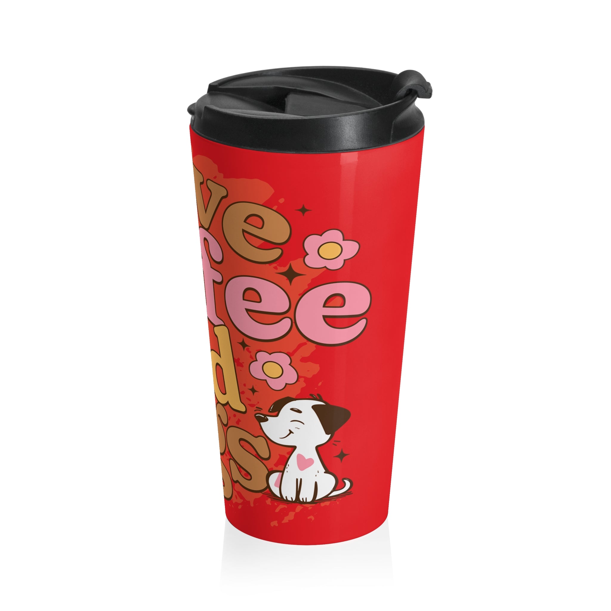 Stainless Steel Travel Mug with 'Love Coffee and Dogs' Design - Perfect Gift for Dog Lovers, Coffee Enthusiasts, and Pet Owners