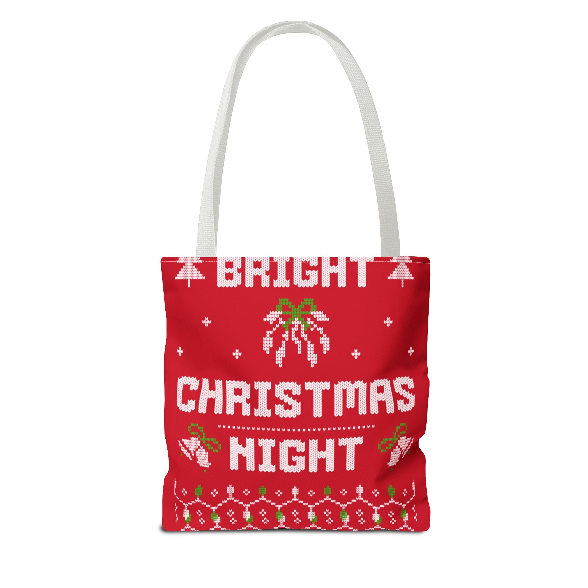 Red Christmas Tote Bag, Holiday Shopping Bag, Festive Gift Bag, Twinkle Bright Designs, Eco-Friendly Christmas Decor