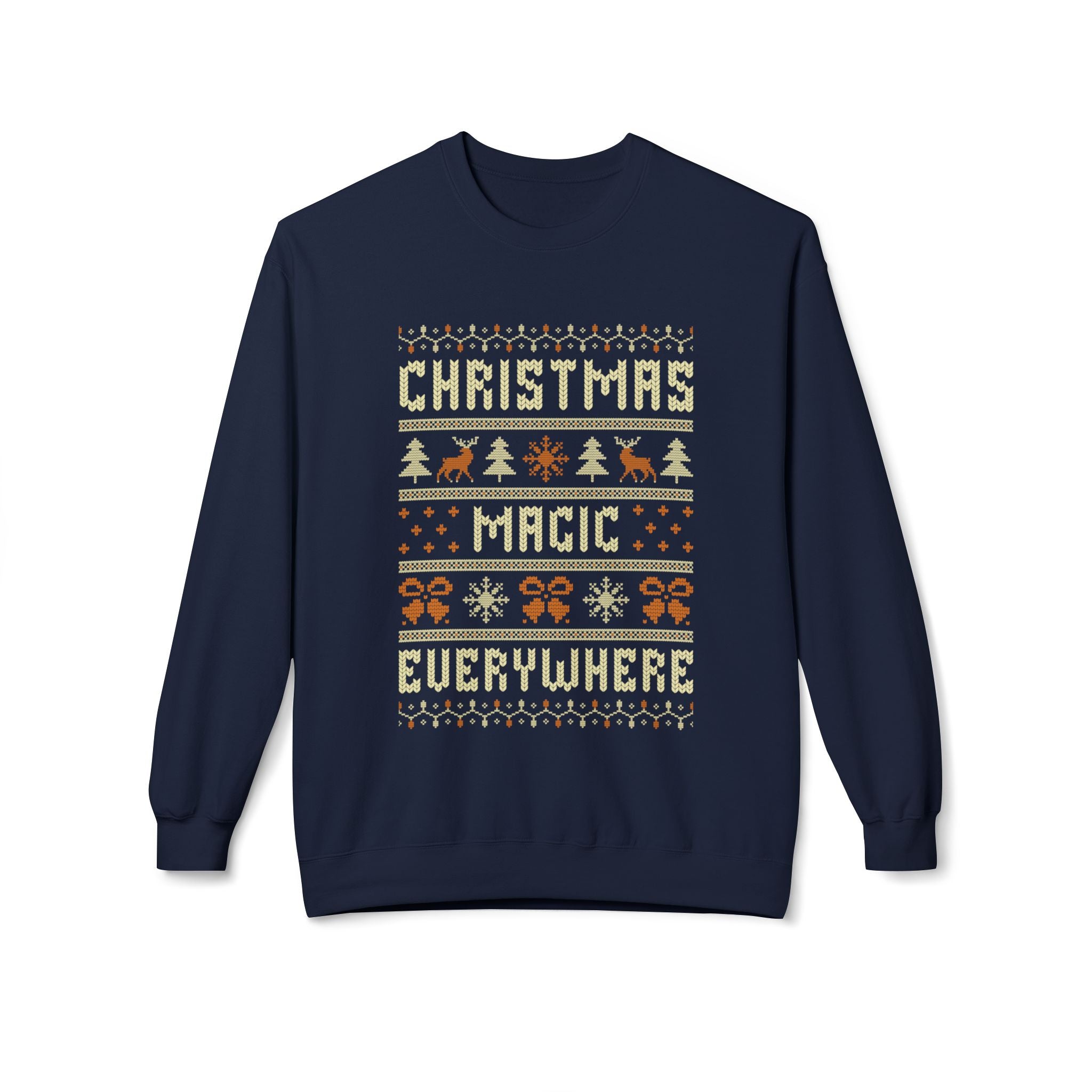 Christmas Magic Unisex Sweatshirt, Casual Streetwear, Gift for Birthdays, Unisex Crewneck, Trendy Outfit