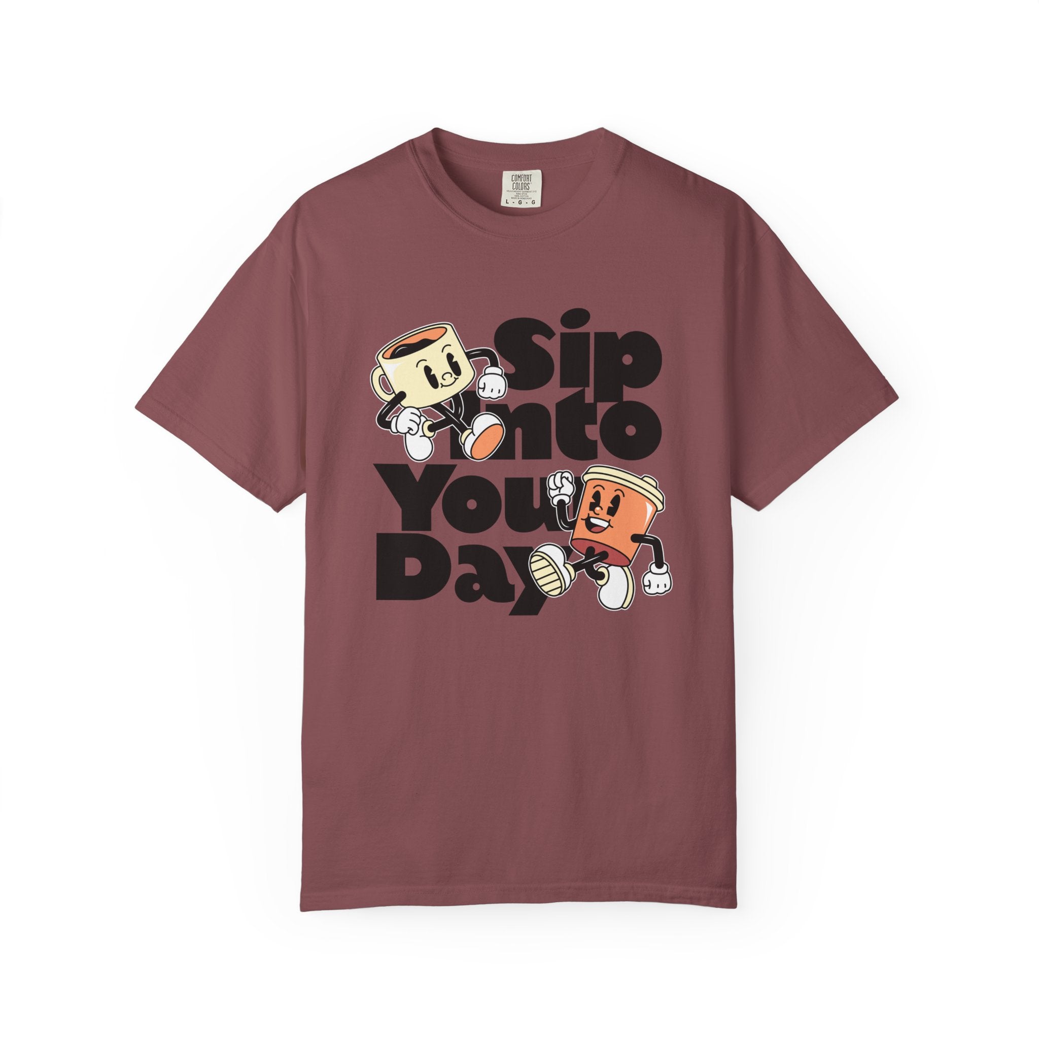 Dyed T-Shirt - Sip Into Your Day Design