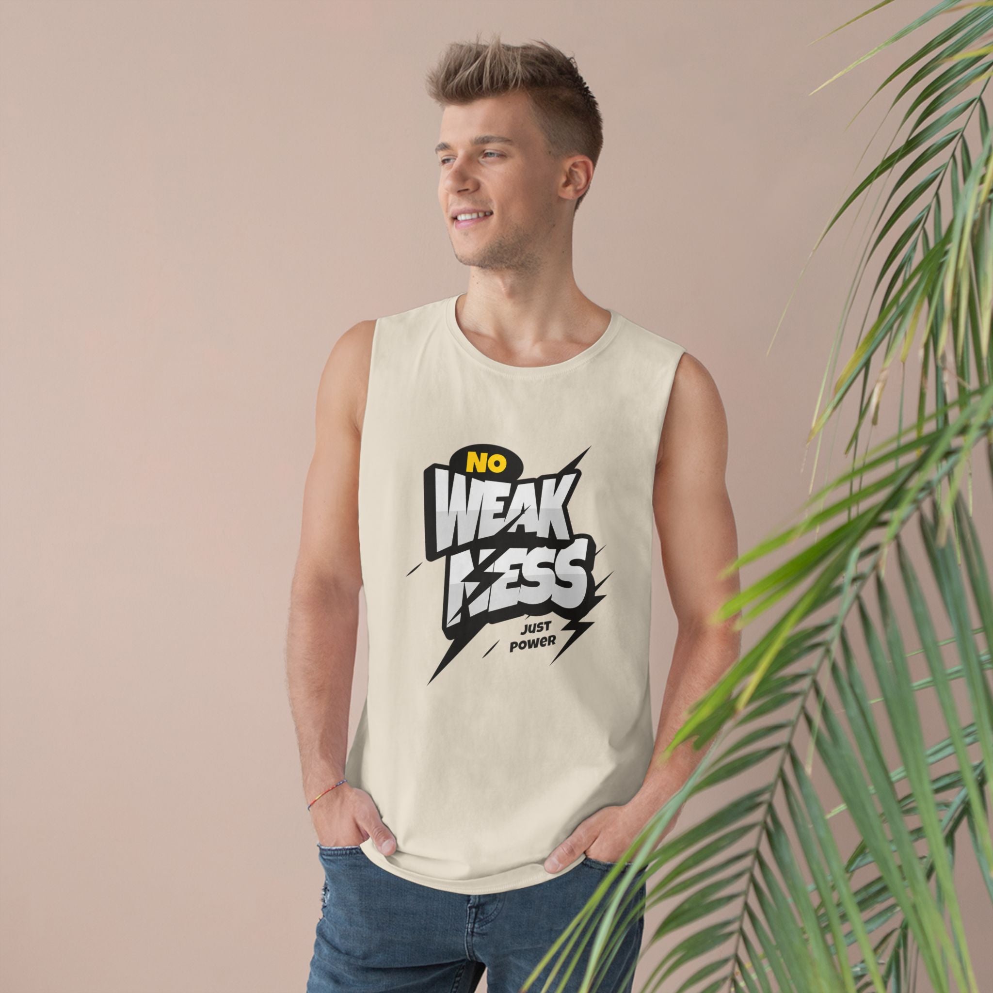 Motivational Unisex Tank Top - 'No Weakness Just Power'