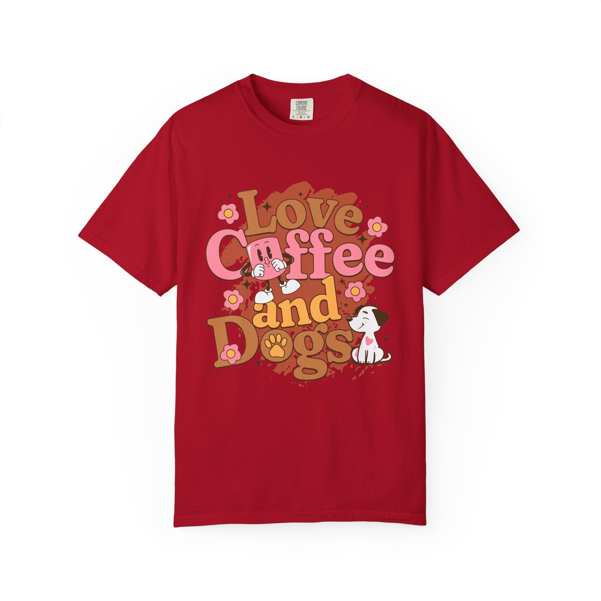 Coffee And Dog Lover's Unisex Sonhco T-shirt - Time For Coffee Keep Chilling and Relaxing