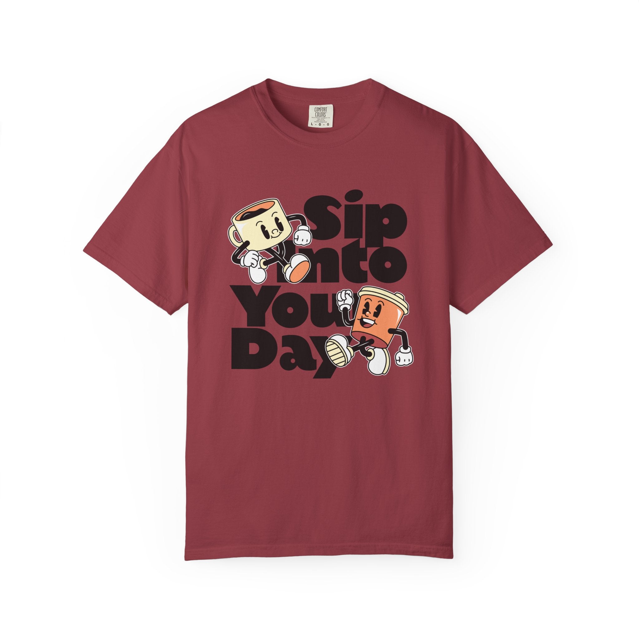 Dyed T-Shirt - Sip Into Your Day Design