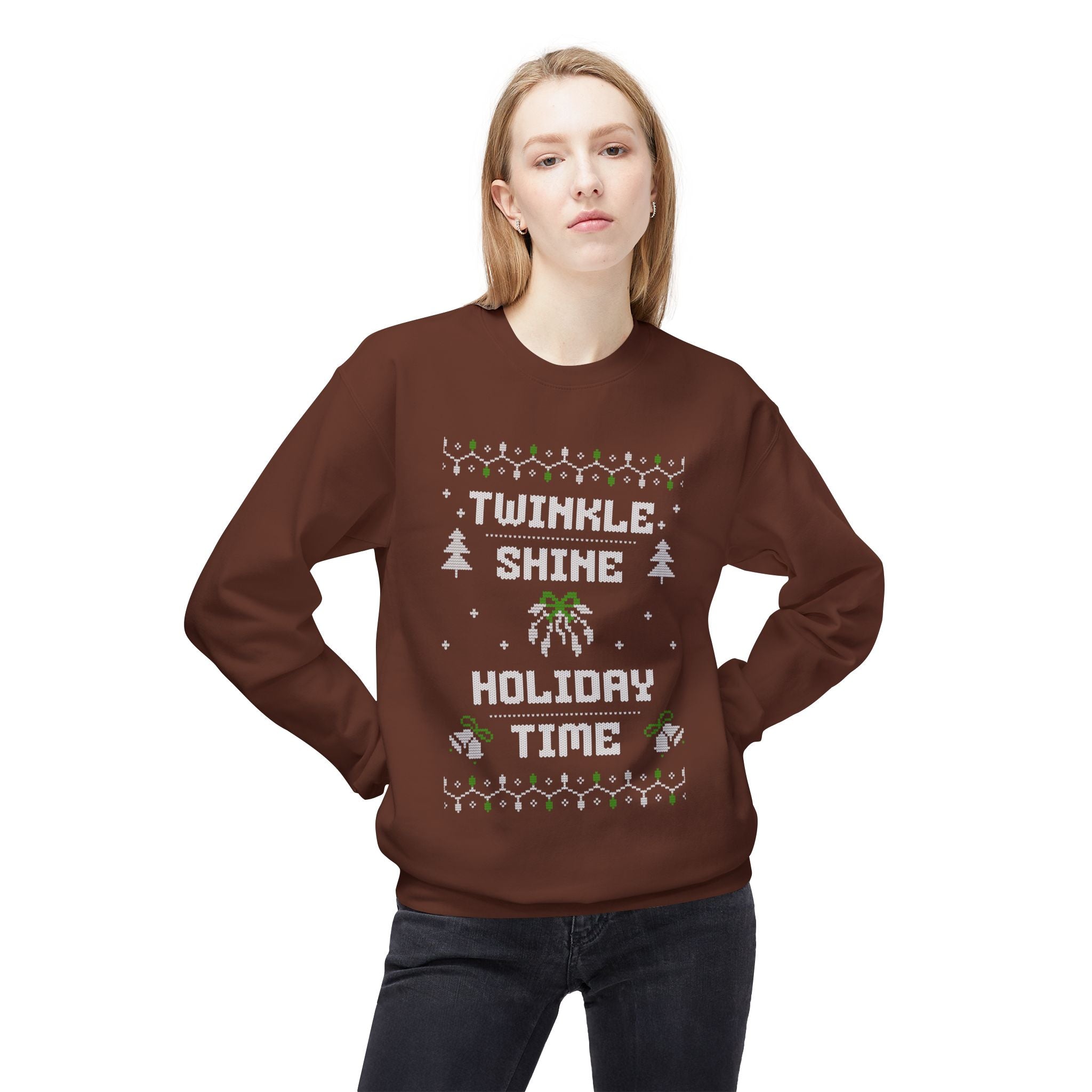 Twinkle Shine Holiday Time Unisex Sweatshirt, Casual Streetwear, Gift for Birthdays, Unisex Crewneck, Trendy Outfit
