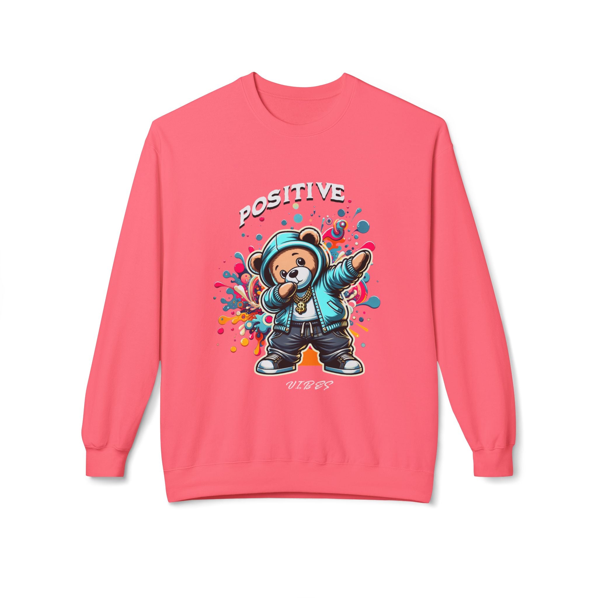Positive Vibes Monkey Sweatshirt, Casual Streetwear, Cool Gift, Unisex Crewneck, Trendy Outfit