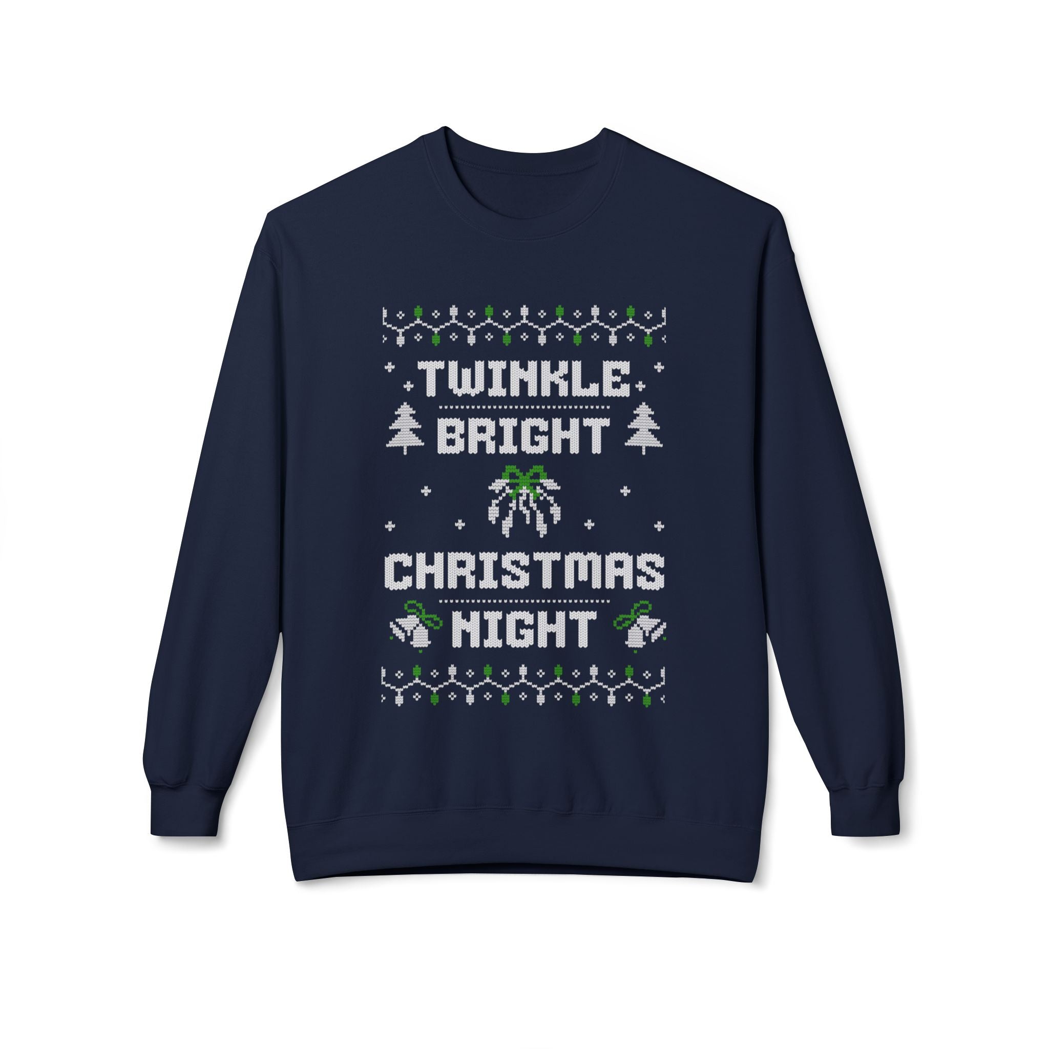 Twinkle Bright Christmas Night Unisex Sweatshirt, Casual Streetwear, Gift for Birthdays, Unisex Crewneck, Trendy Outfit