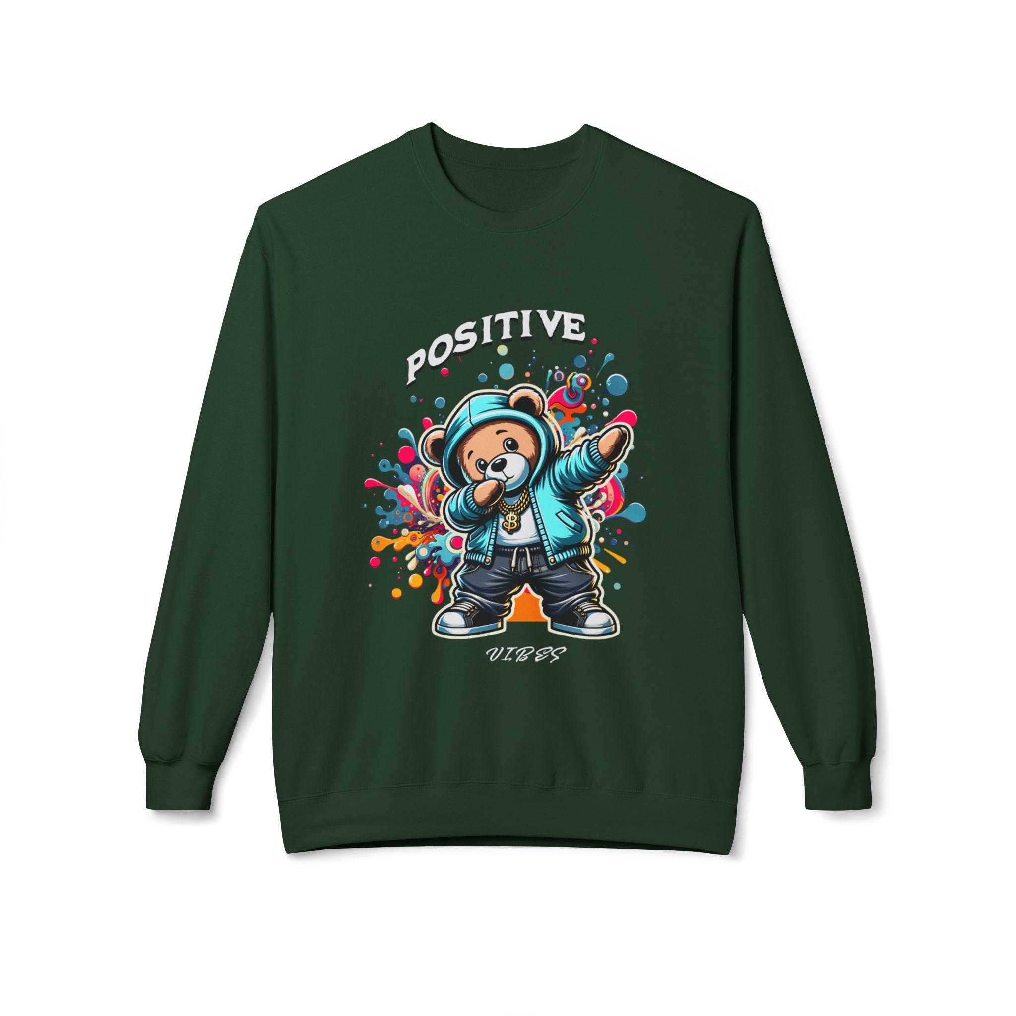 Positive Vibes Monkey Sweatshirt, Casual Streetwear, Cool Gift, Unisex Crewneck, Trendy Outfit