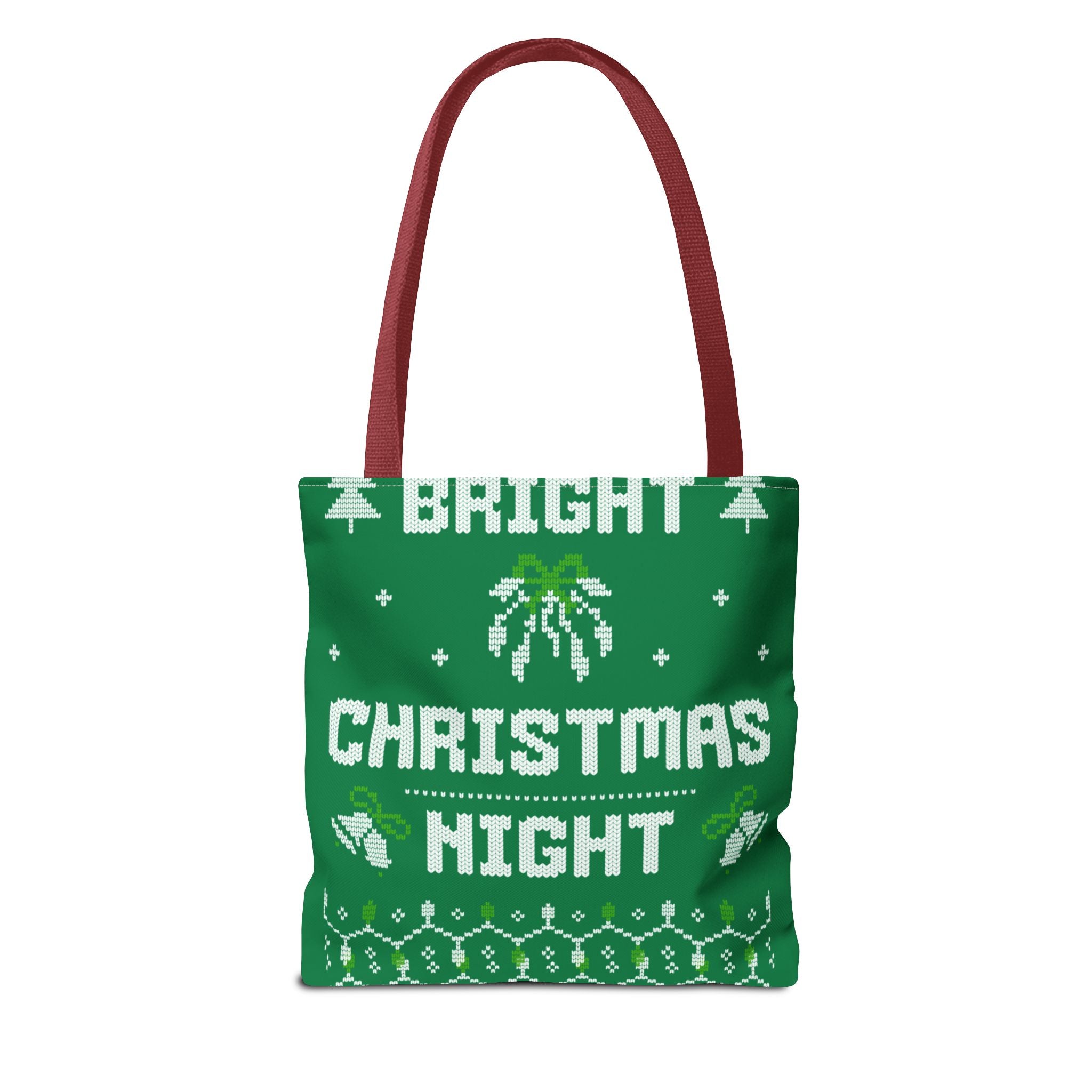 Green Christmas Tote Bag, Holiday Shopping Bag, Festive Gift Bag, Twinkle Bright Designs, Eco-Friendly Christmas Decor