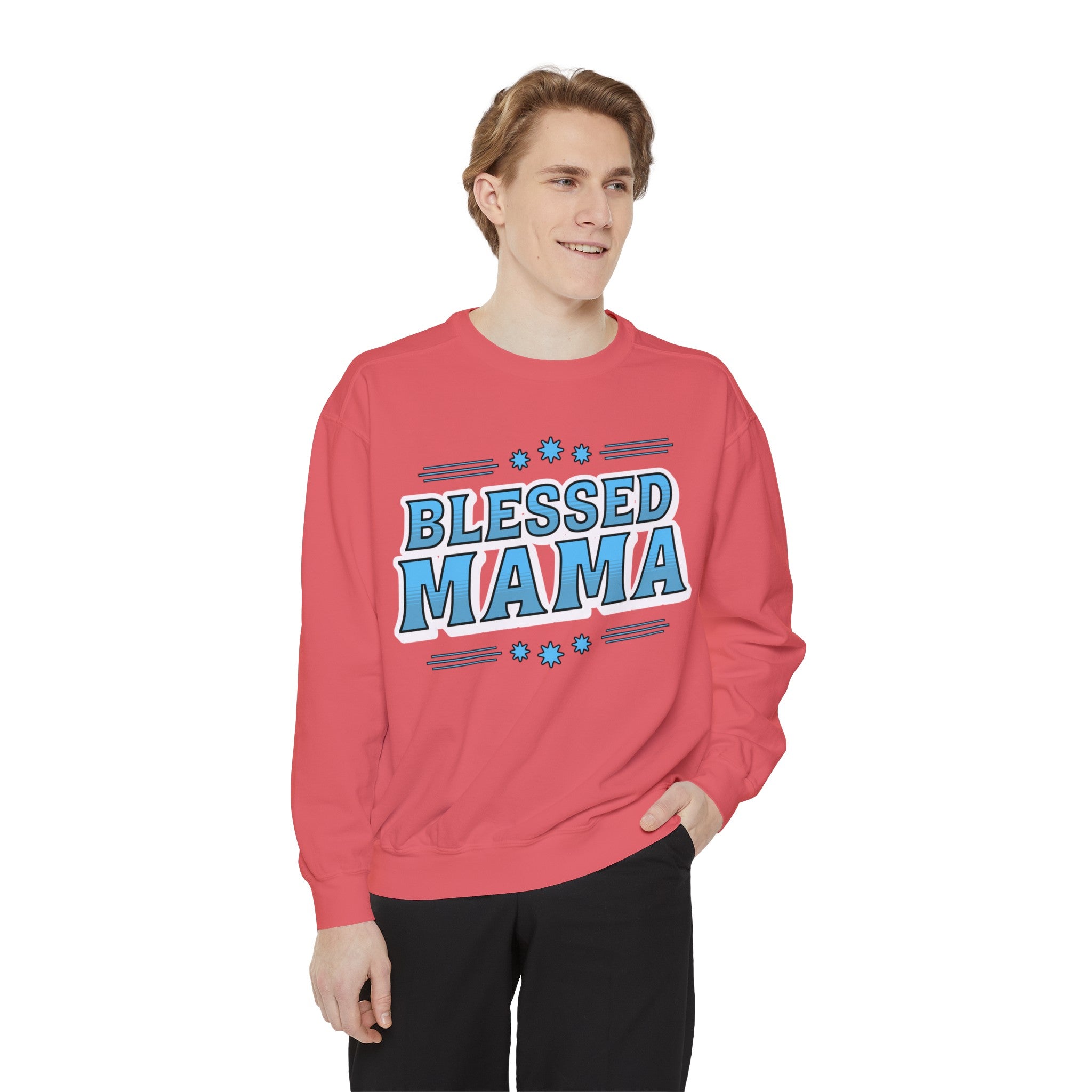 Blessed Mama - Unisex Garment-Dyed Sweatshirt