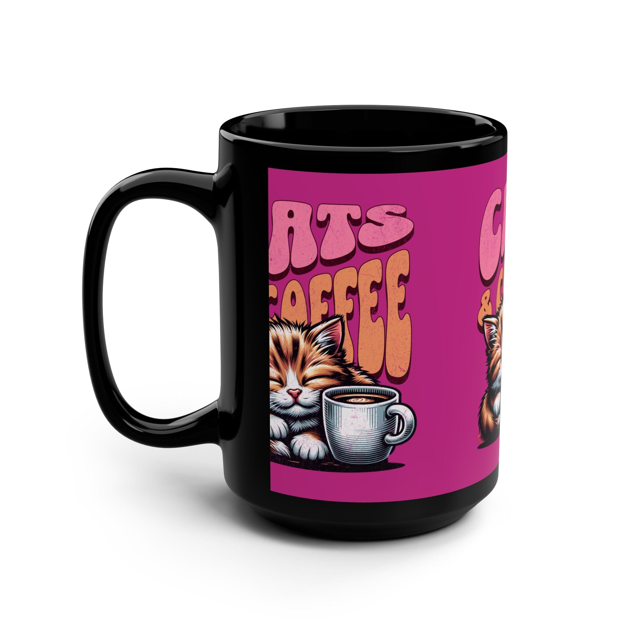 Cats & Coffee Mug | Cute Cat Lover Gift, Animal Lover Coffee Cup, Unique Tea Mug, Cat Mom Gift, Feline Enthusiast Drinkware