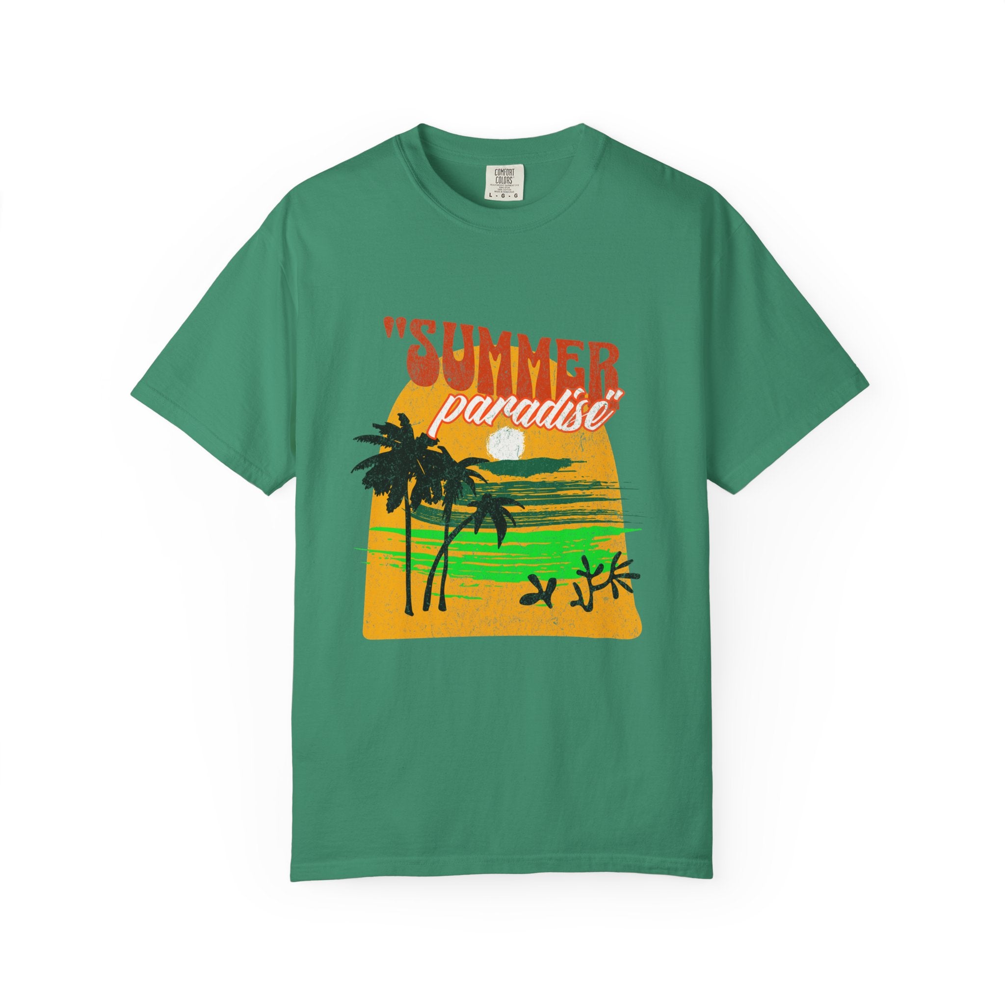 Tropical Summer Paradise Unisex Garment-Dyed T-Shirt