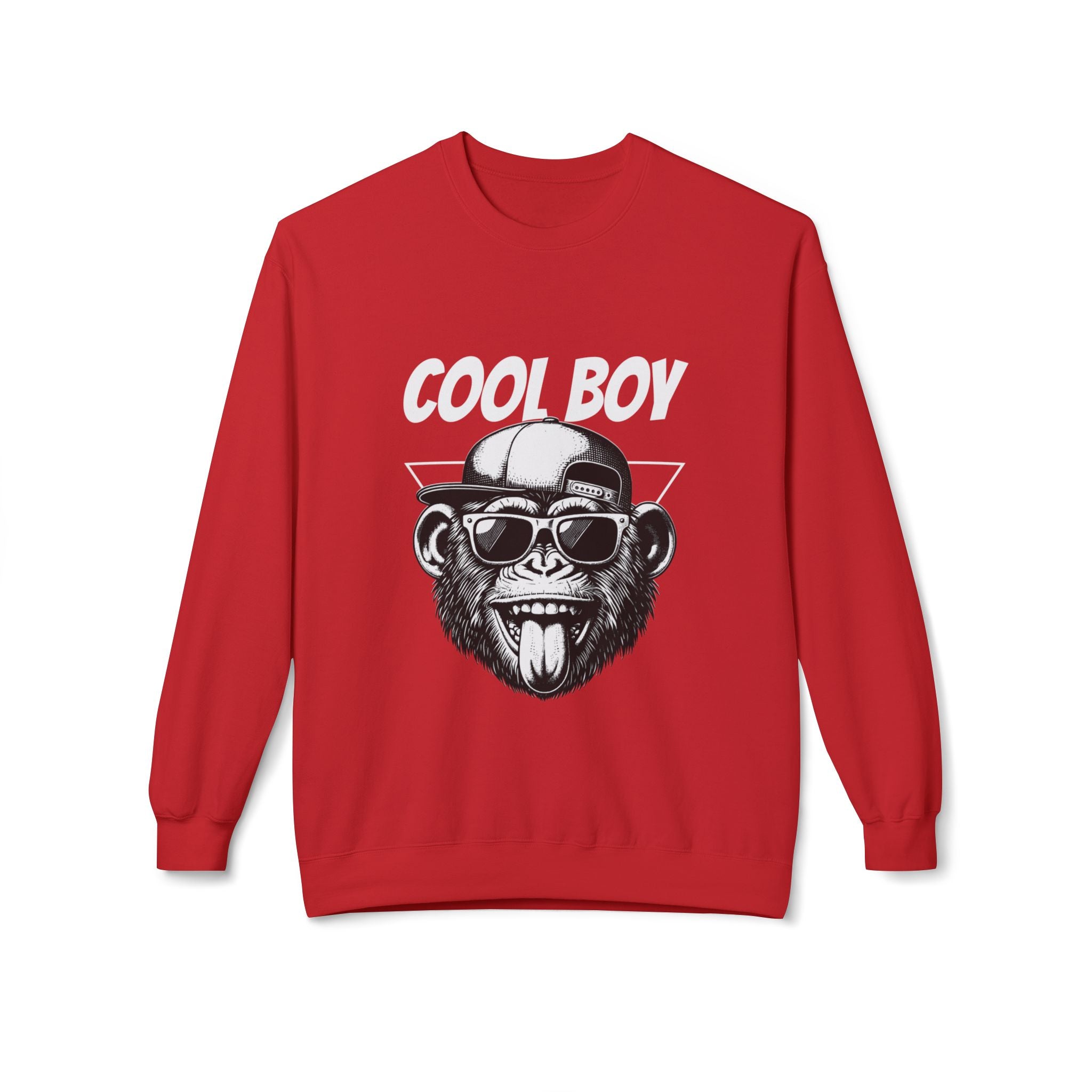 Cool Boy Monkey Sweatshirt, Funny Apparel for Teens, Casual Streetwear, Gift for Birthdays, Unisex Crewneck, Trendy Outfit
