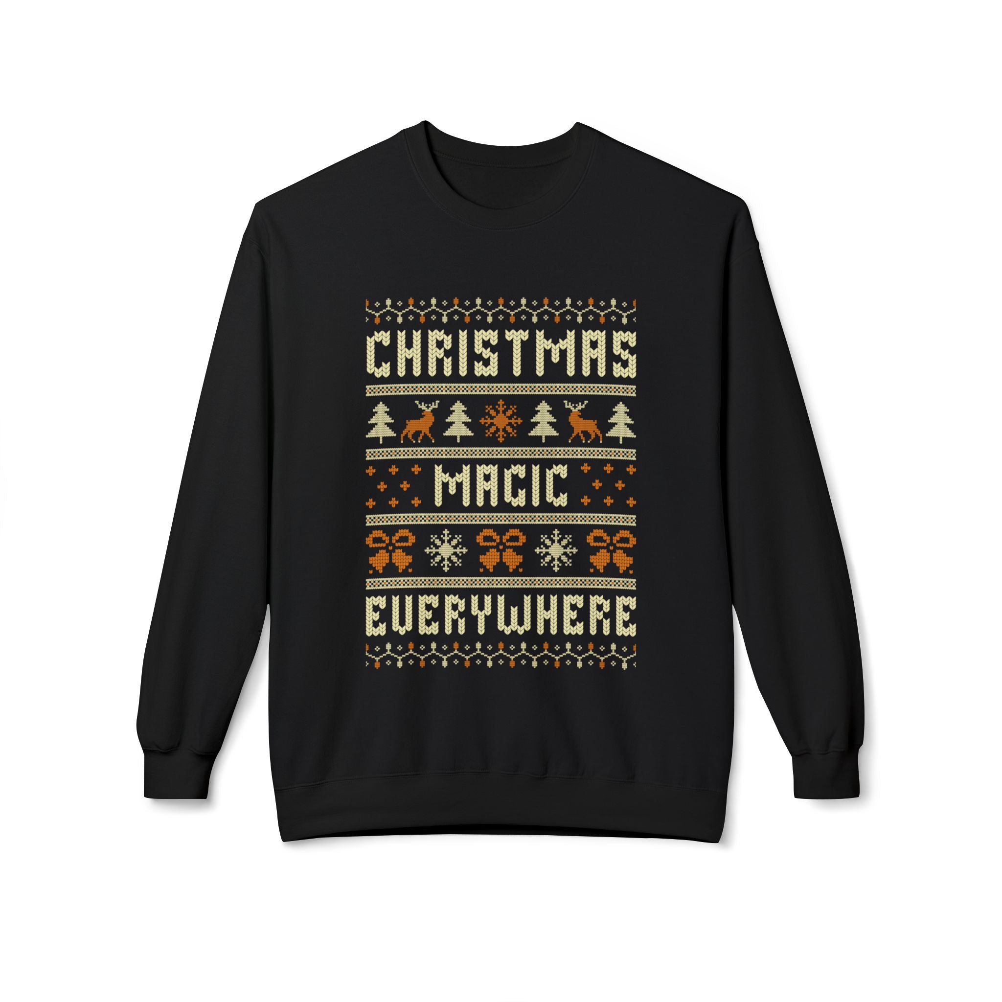 Christmas Magic Unisex Sweatshirt, Casual Streetwear, Gift for Birthdays, Unisex Crewneck, Trendy Outfit