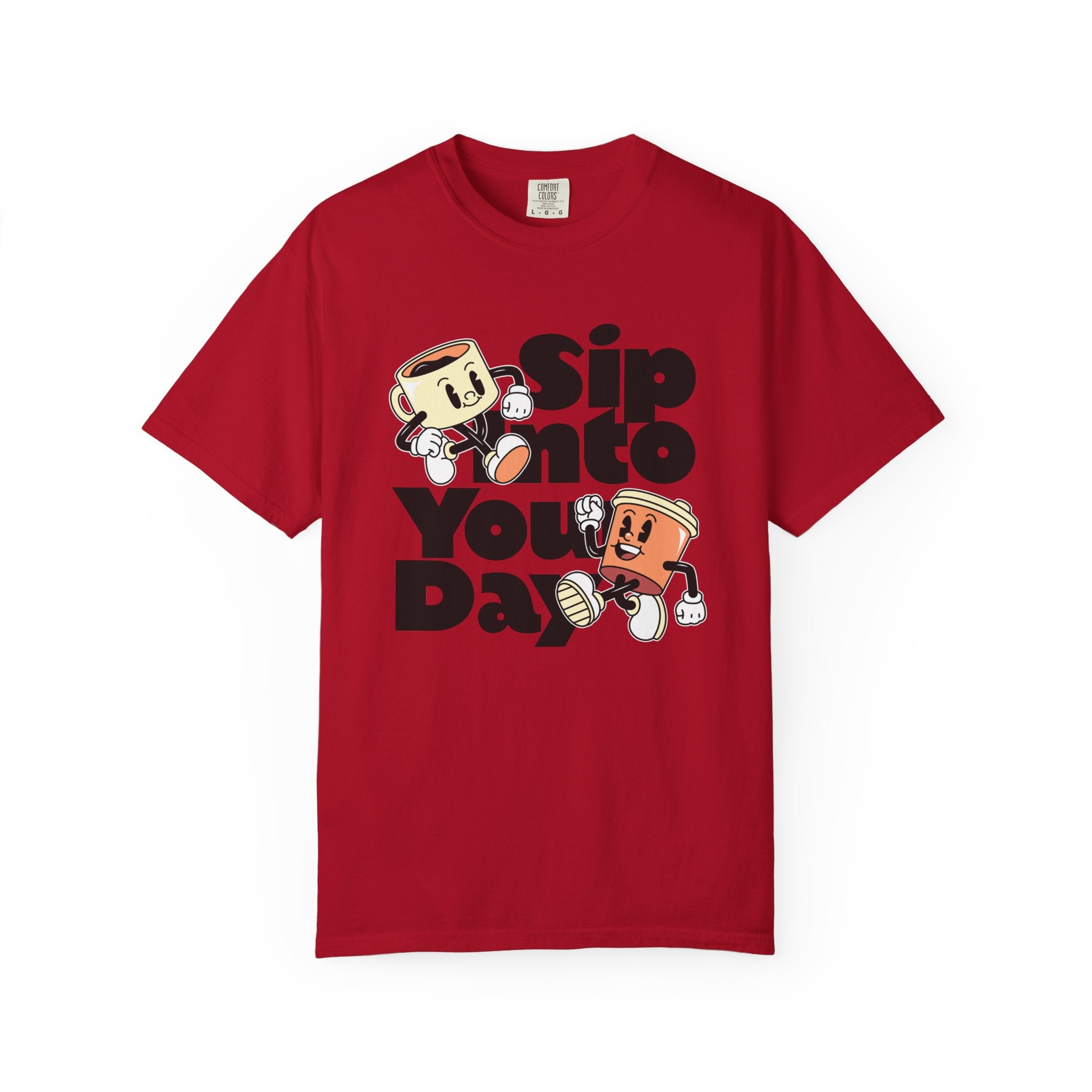 Dyed T-Shirt - Sip Into Your Day Design