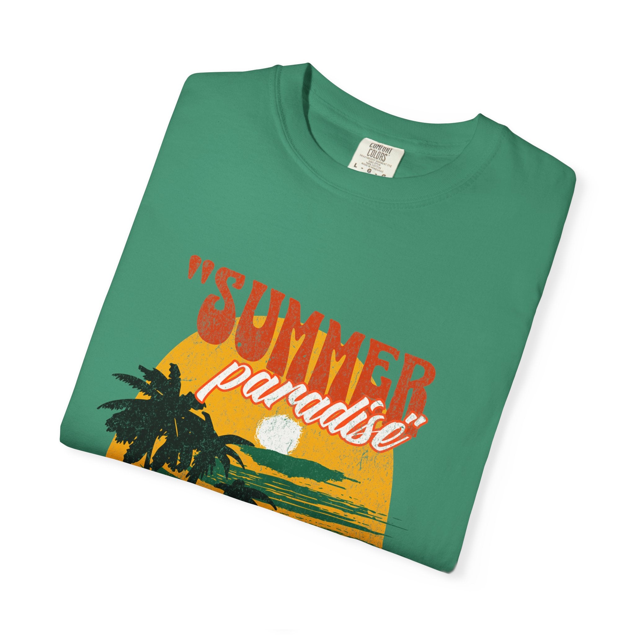Tropical Summer Paradise Unisex Garment-Dyed T-Shirt