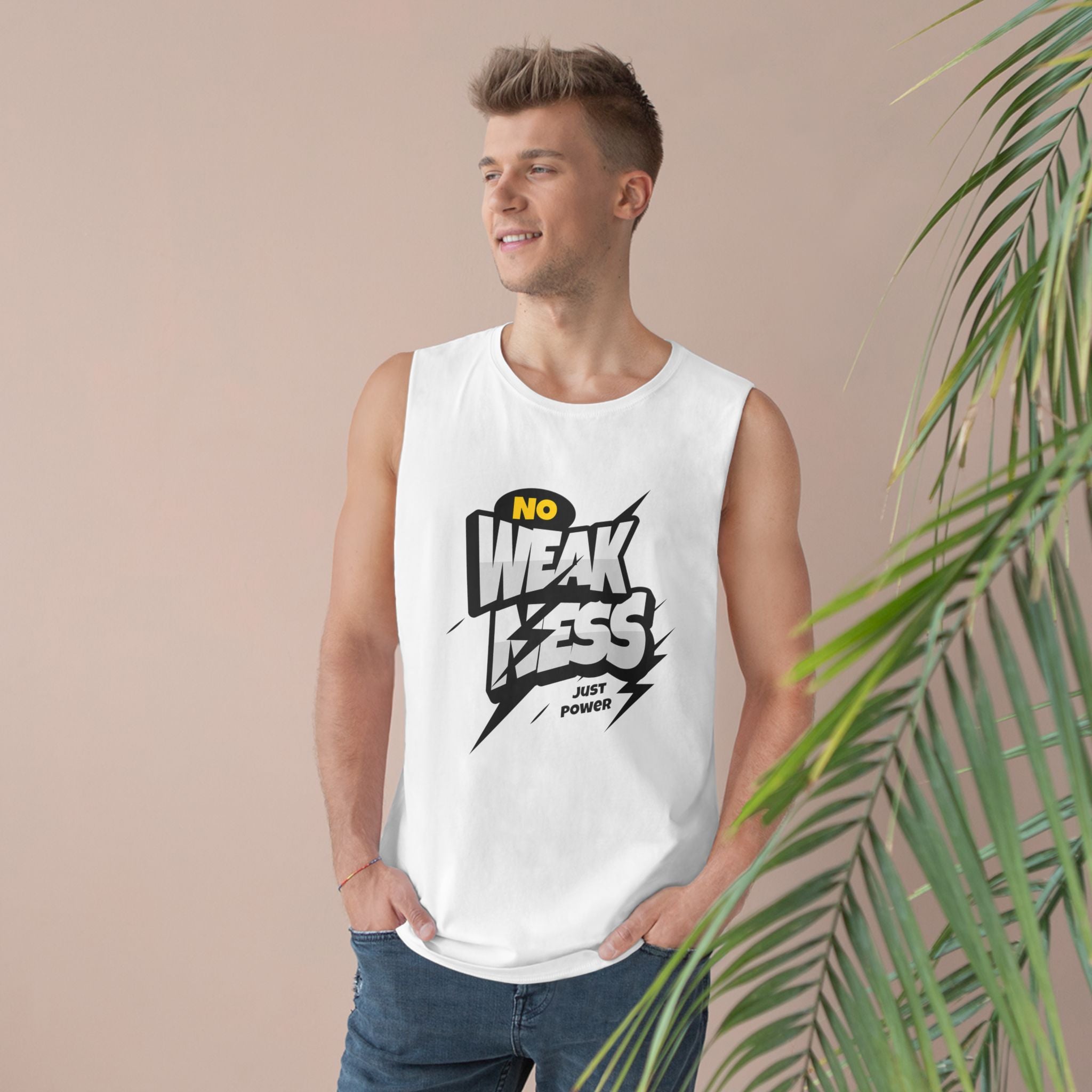 Motivational Unisex Tank Top - 'No Weakness Just Power'
