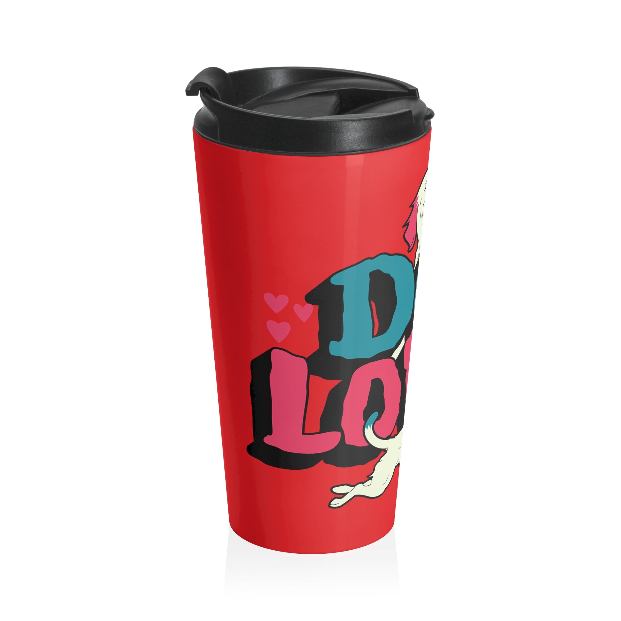Travel Mug with 'Love Coffee and Dogs' Design - Perfect Gift for Dog Lovers, Coffee Enthusiasts, and Pet Owners